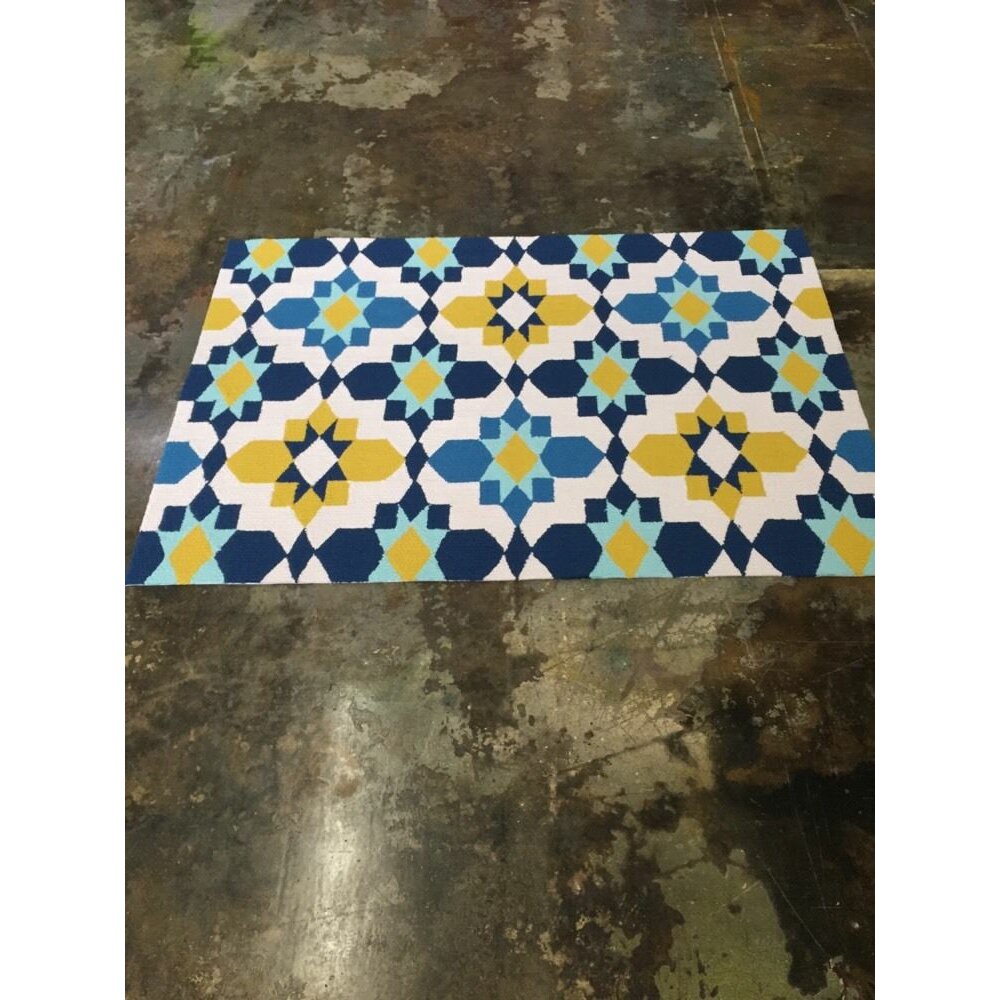 Rug Factory Plus Vivid Blue/Yellow Indoor/Outdoor Area Rug ...