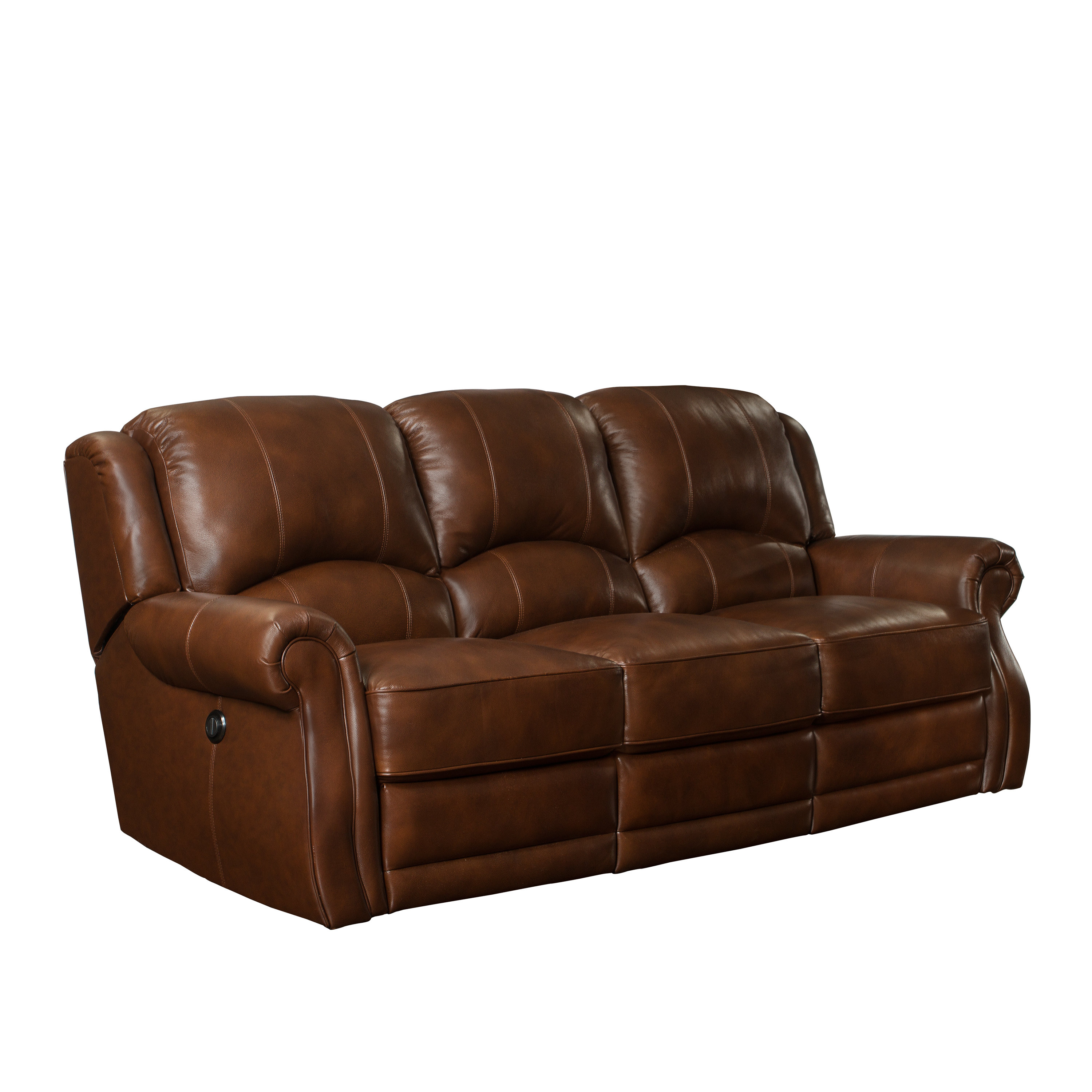 Barcalounger Cedar Hill Casual Comforts Power Leather Recliner Sofa | Wayfair