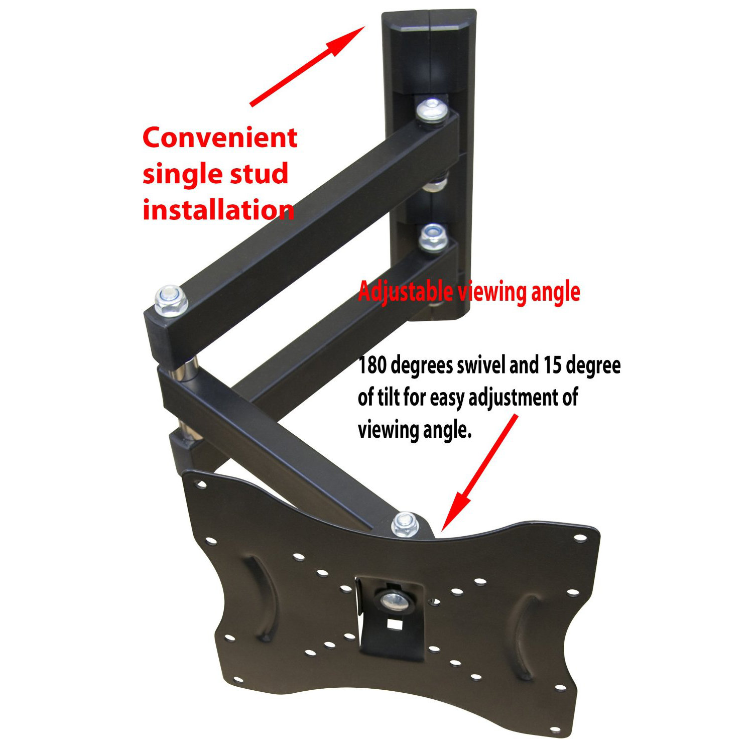Mount it Full Motion Articulating Arm Wall Mount Bracket for 23" 37