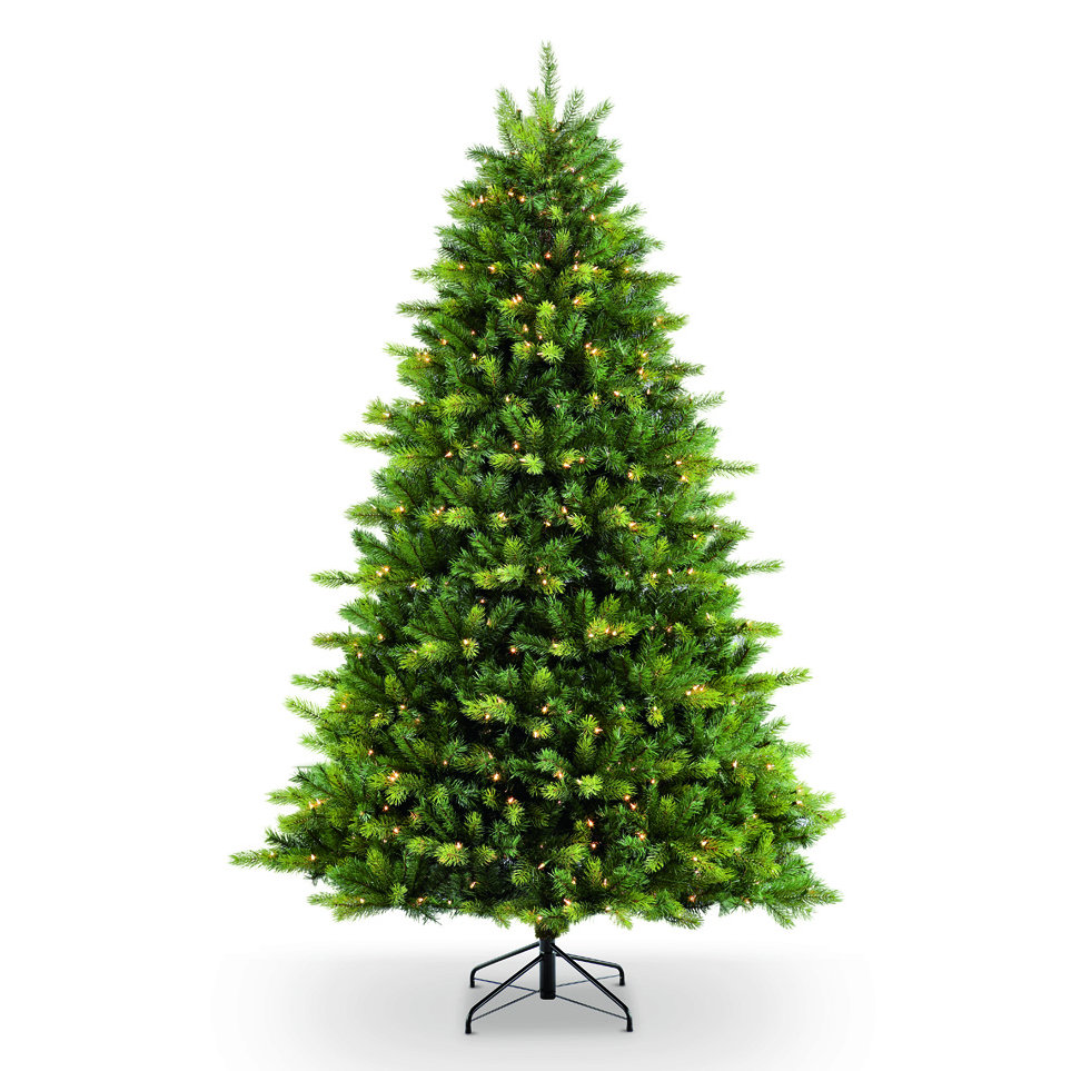 Puleo 7.5' Green Fir Artificial Christmas Tree with 800 Clear/White