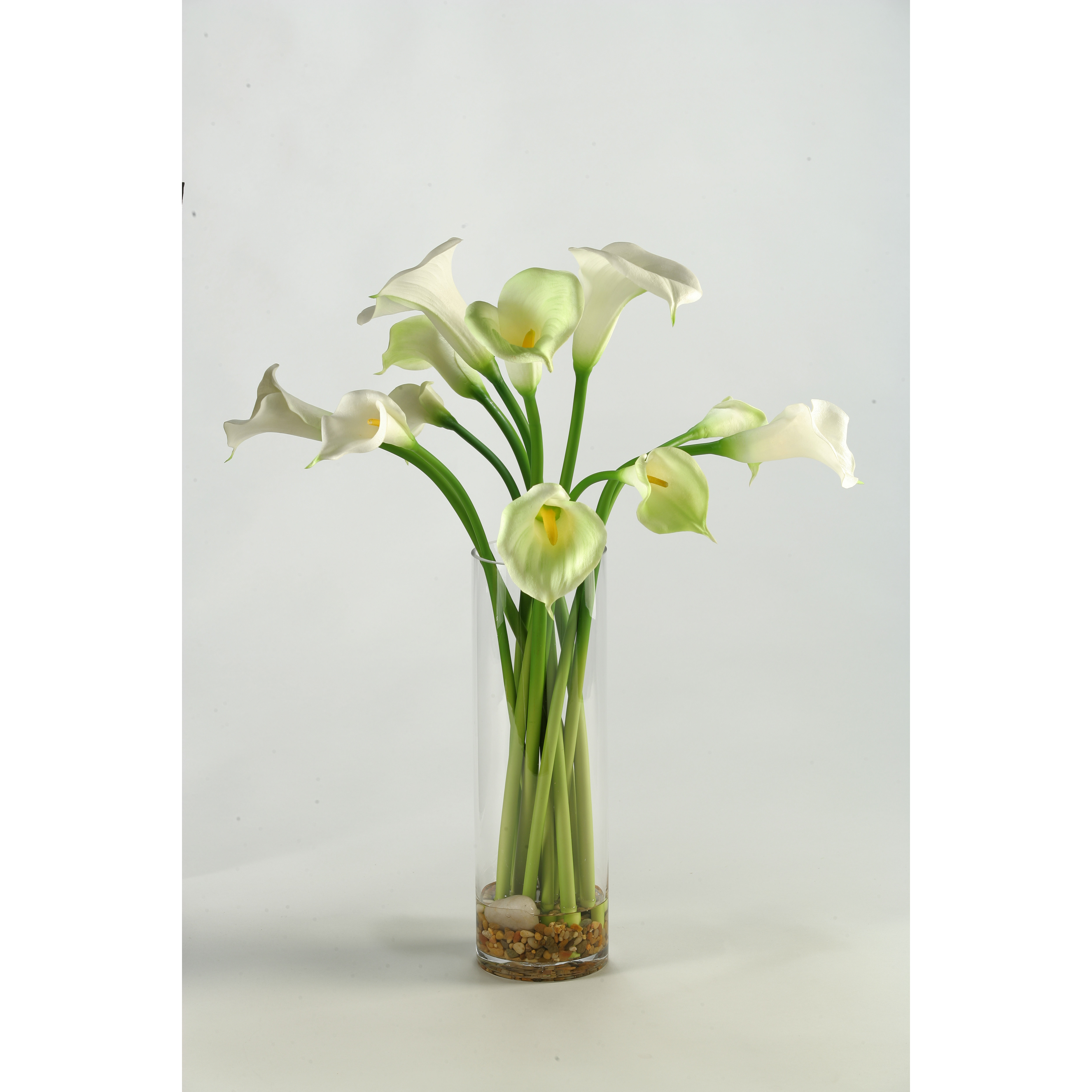 D & W Silks Calla Lilies in Tall Glass Vase & Reviews Wayfair