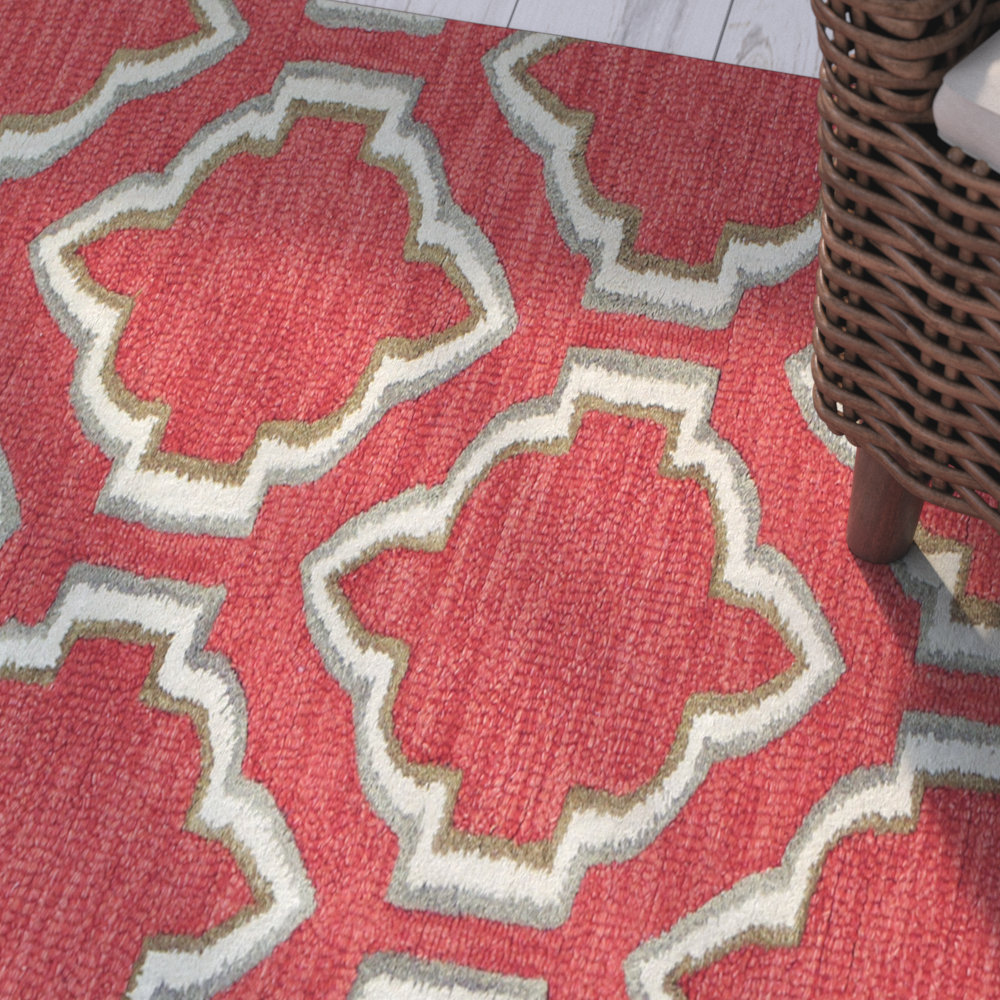 Beachcrest Home Lynam HandTufted Coral Area Rug Wayfair