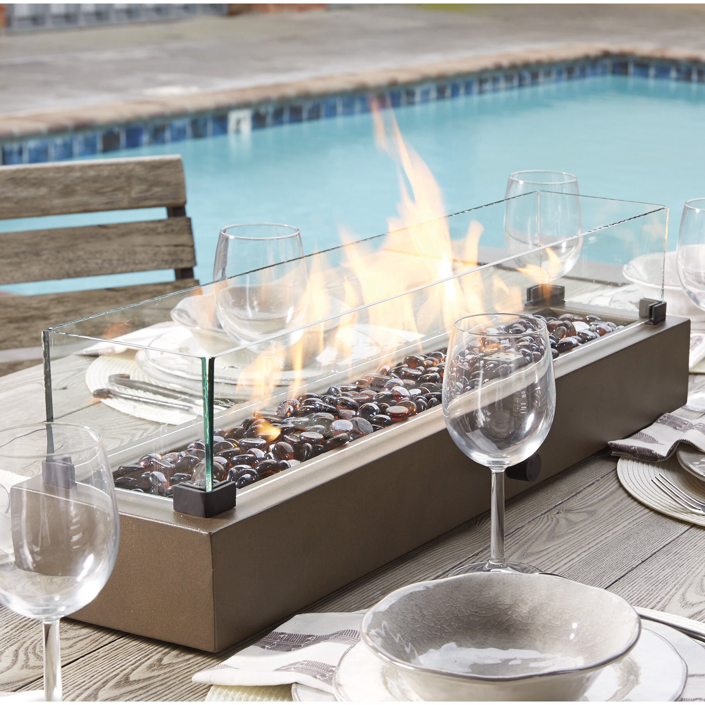 Signature Design by Ashley Hatchlands Propane Tabletop Fireplace  Wayfair
