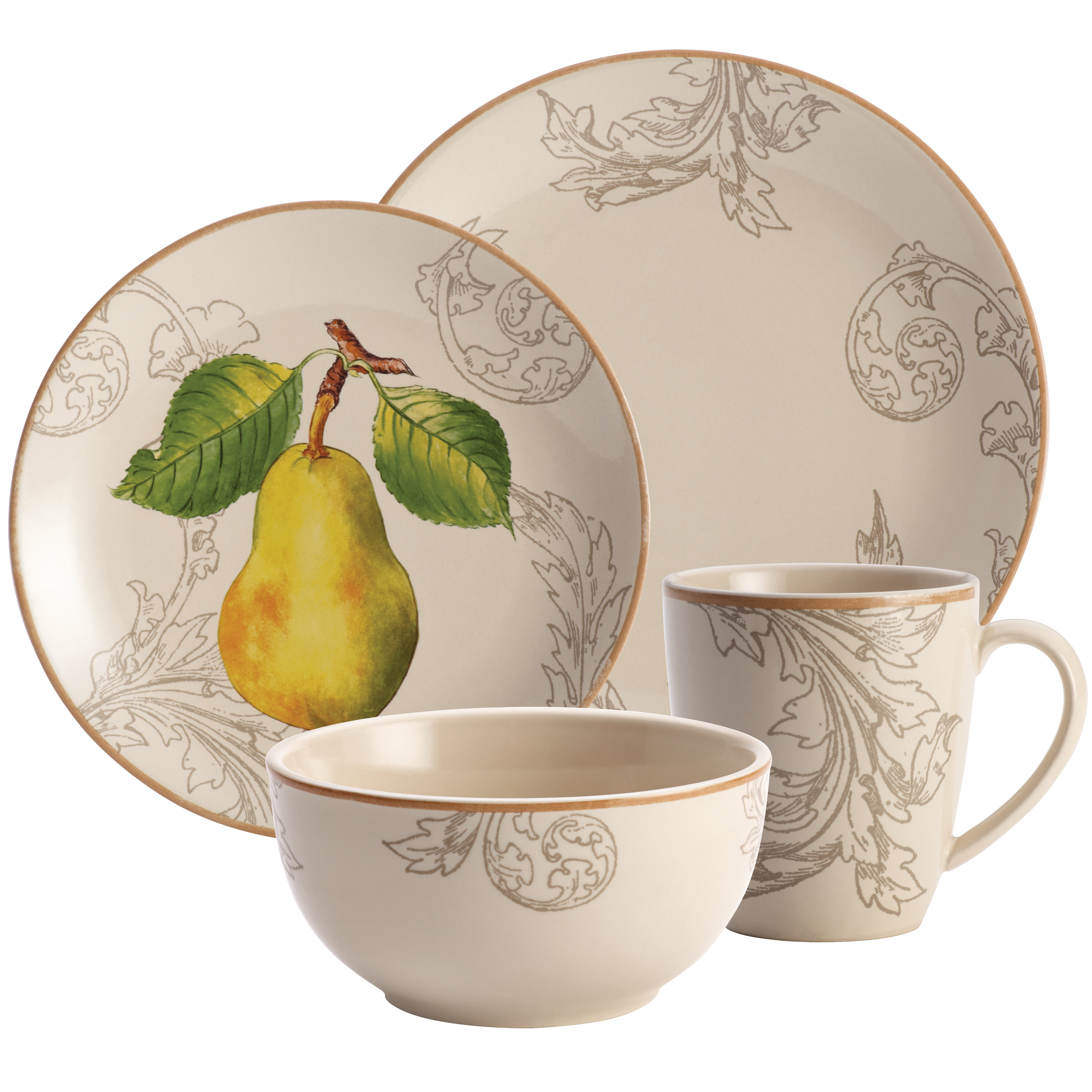 Paula Deen Orchard Harvest Stoneware 16 Piece Dinnerware Set & Reviews ...