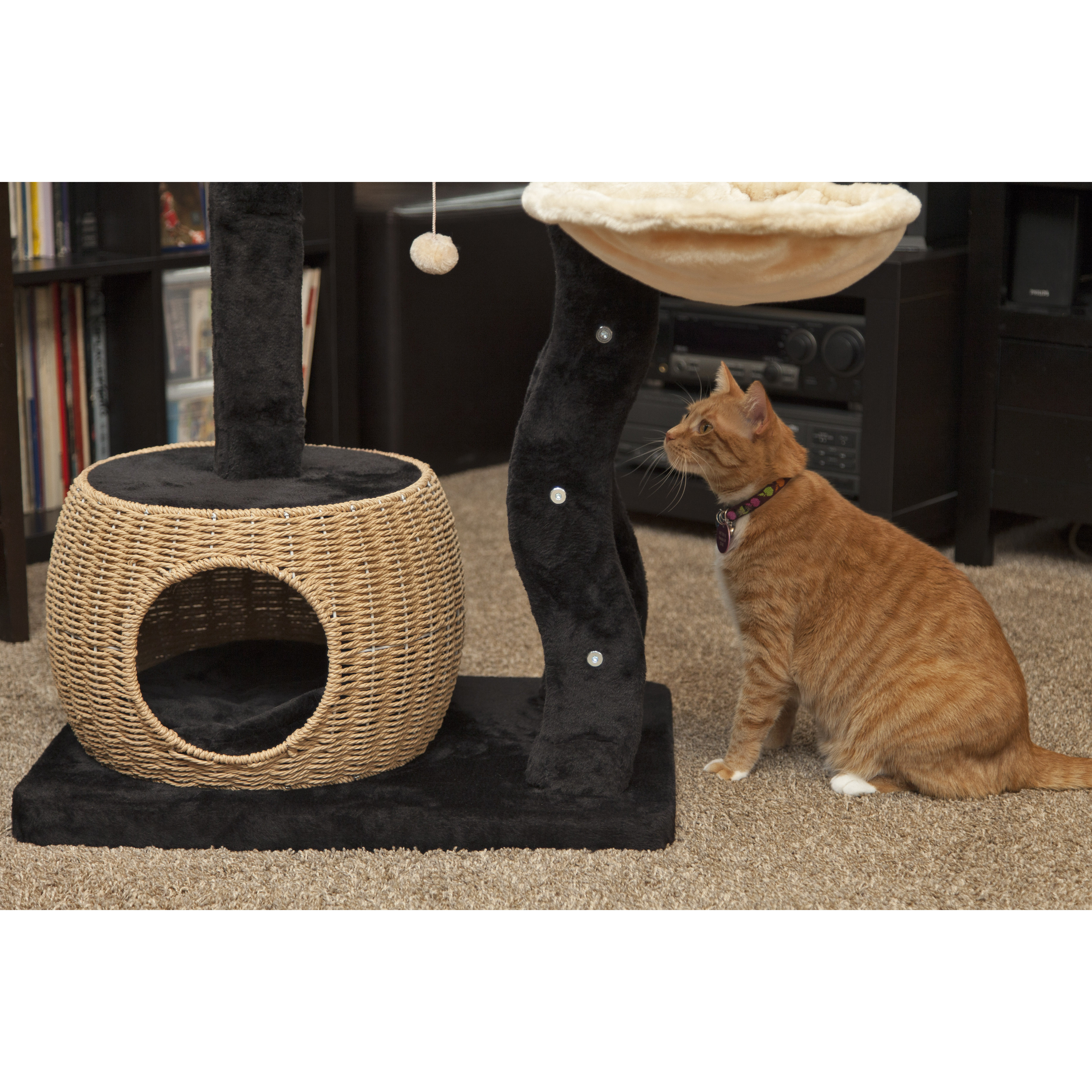 IRIS 40" Plush and Wicker Cat Tree Wayfair