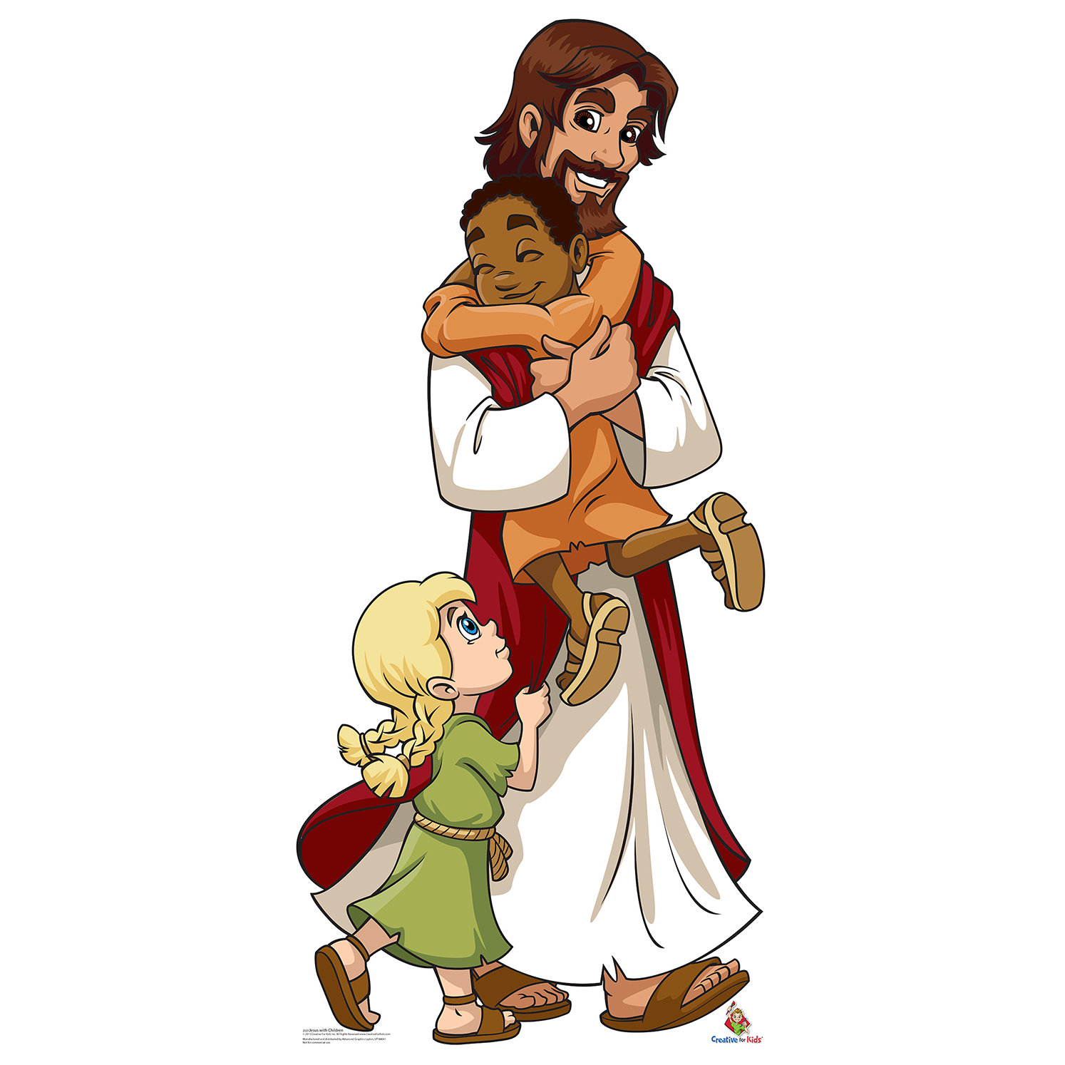 Advanced Graphics Jesus with Children Life Size Cardboard Cutout