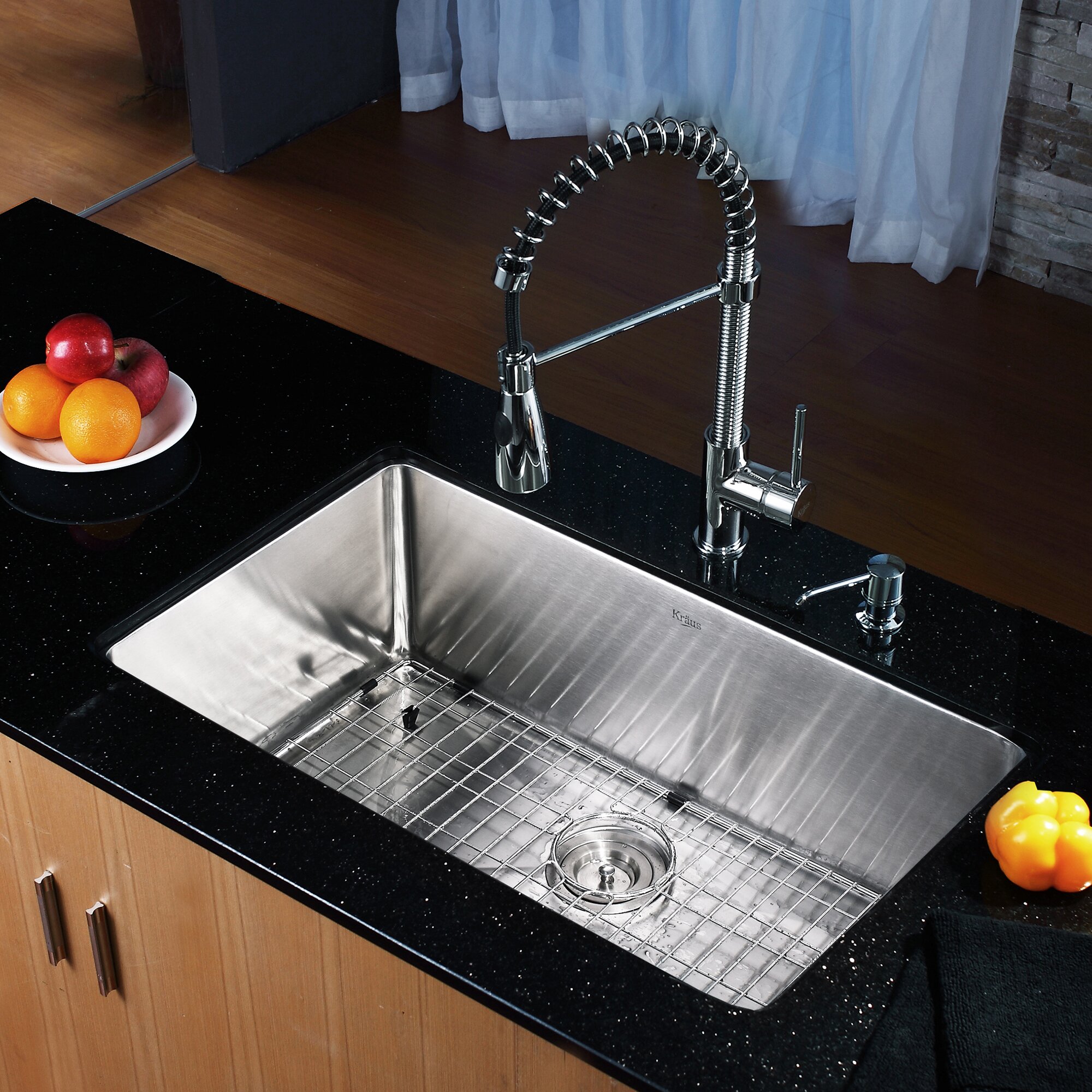 Kraus 30 X 18 Undermount Kitchen Sink With Faucet And Soap Dispenser II 