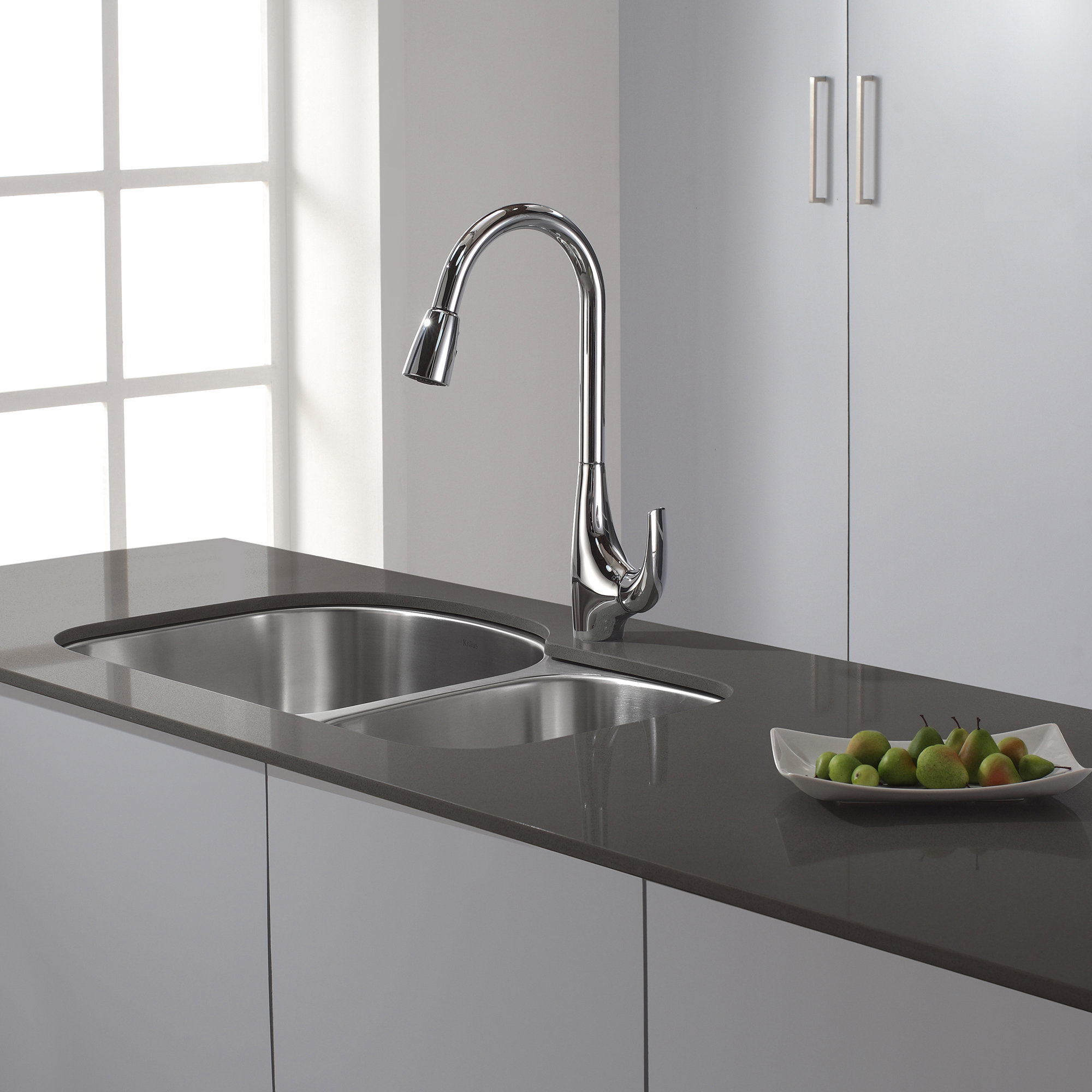 Kraus Single Handle Single Hole Kitchen Faucet with Lever ...