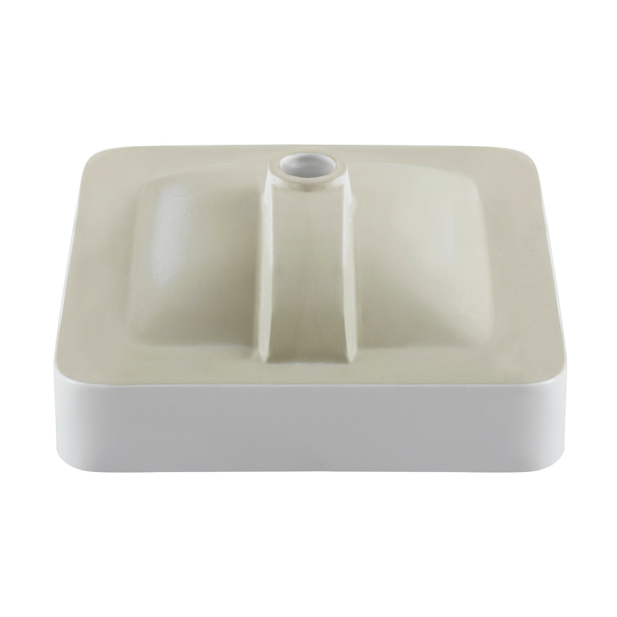 Kraus Elavo™ Ceramic Square Semi-Recessed Bathroom Sink with Overflow ...