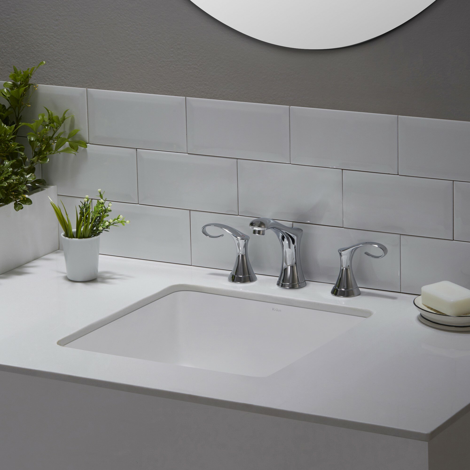 Kraus Elavo™ Ceramic Square Undermount Bathroom Sink with ...