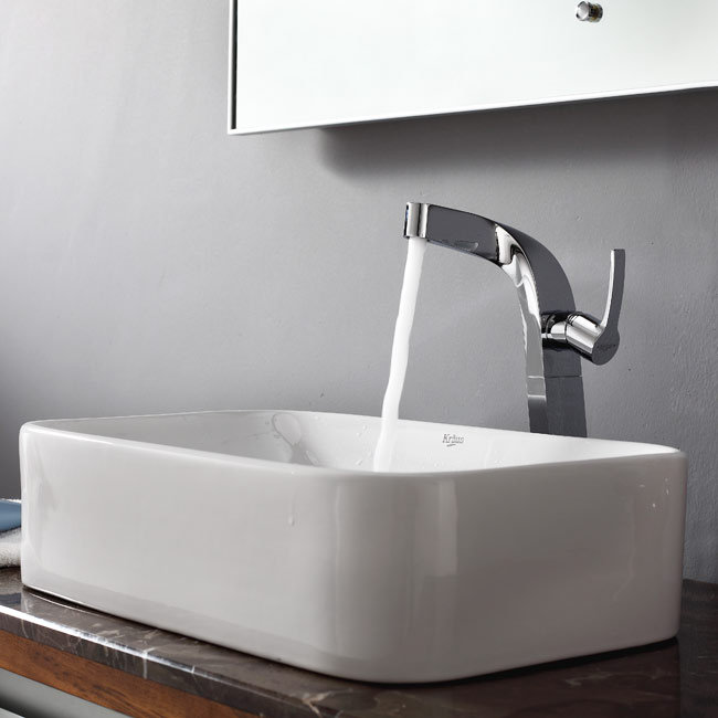 Kraus Bathroom Combos Single Hole Waterfall Typhon Faucet and Bathroom ...