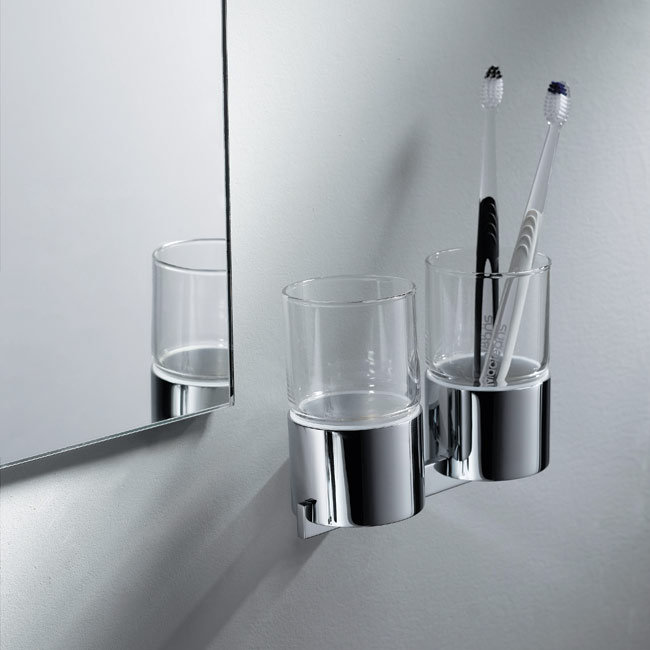 Kraus Aura Wall Mounted Double Glass Tumbler Holder & Reviews Wayfair