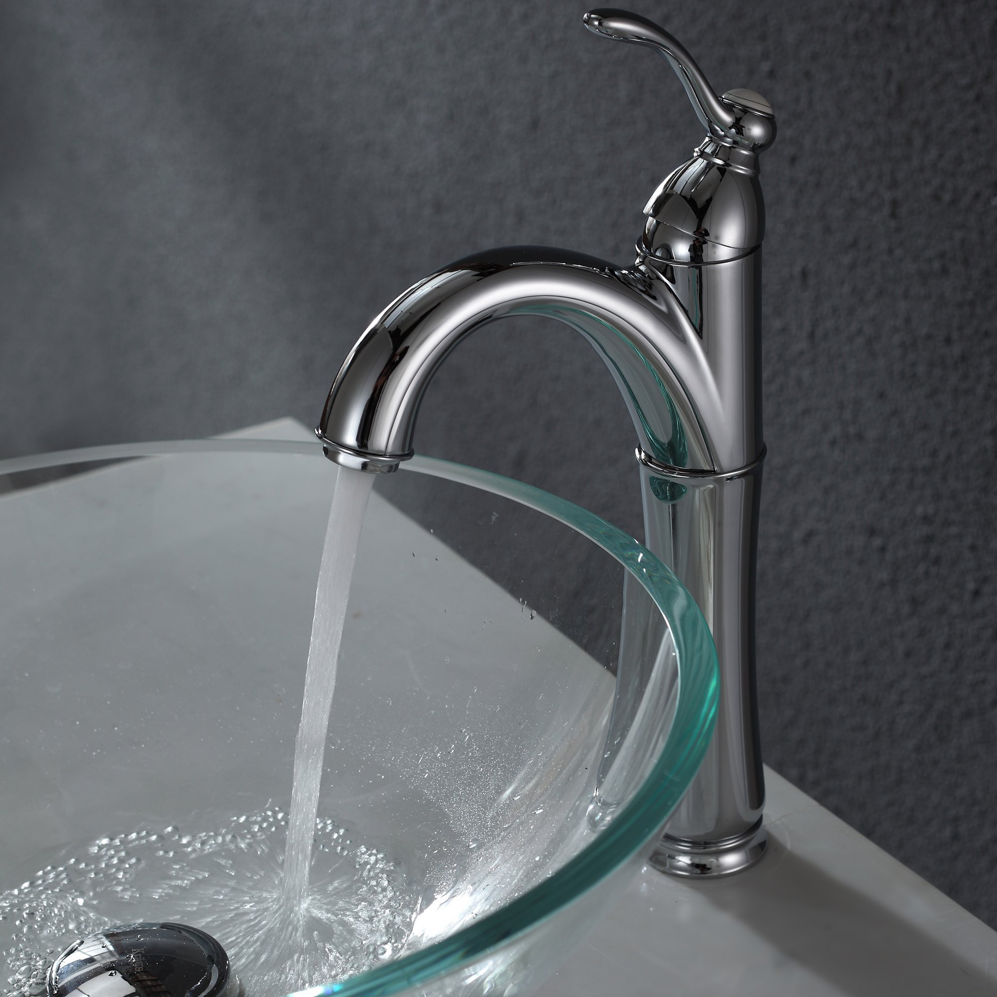 Kraus Crystal Clear Glass Vessel Sink with Pop Up Drain & Mounting Ring & Reviews Wayfair