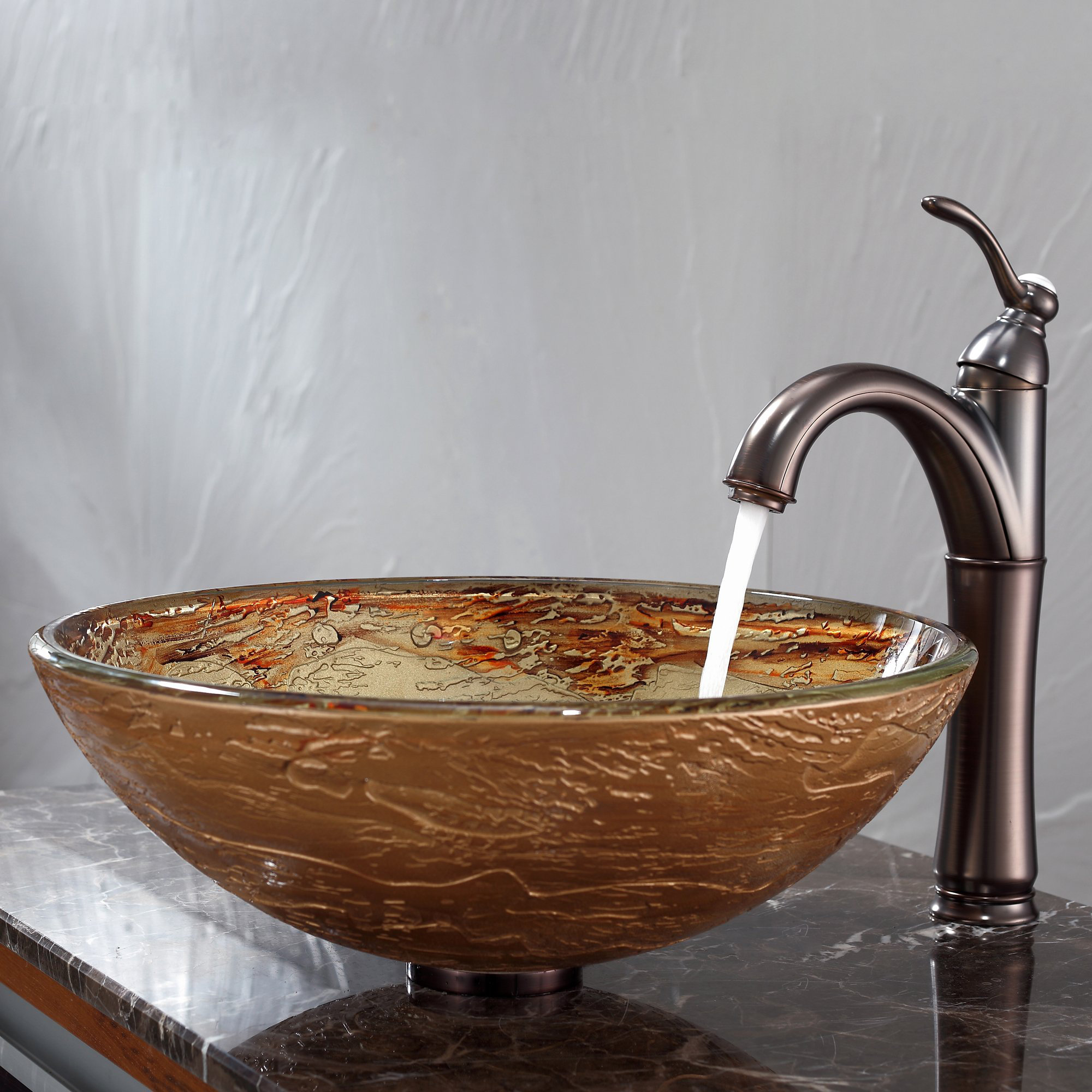 Kraus Ares Glass Vessel Sink and Riviera Faucet & Reviews | Wayfair