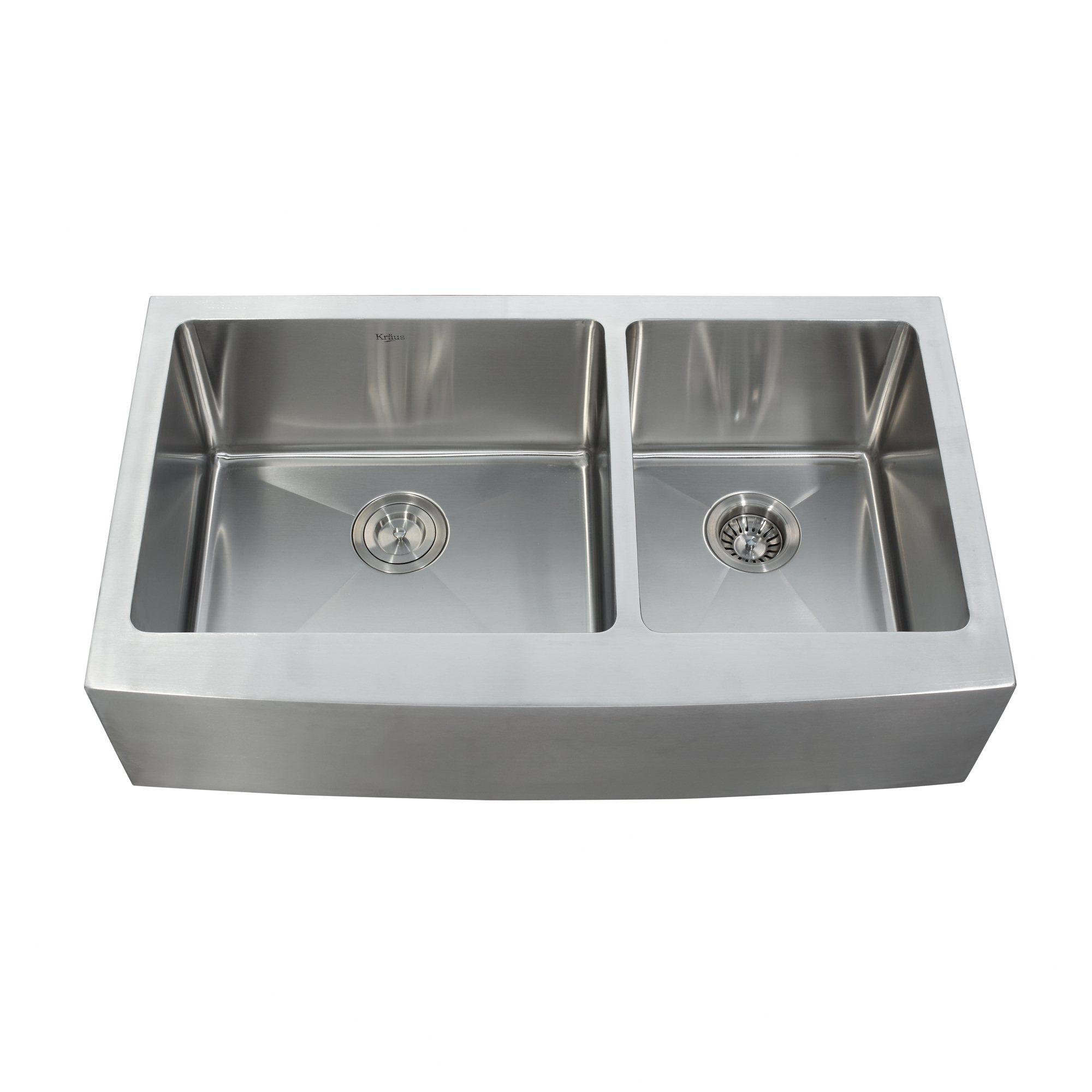 Kraus 35.88" x 20.75" Farmhouse Double Bowl Kitchen Sink with Faucet