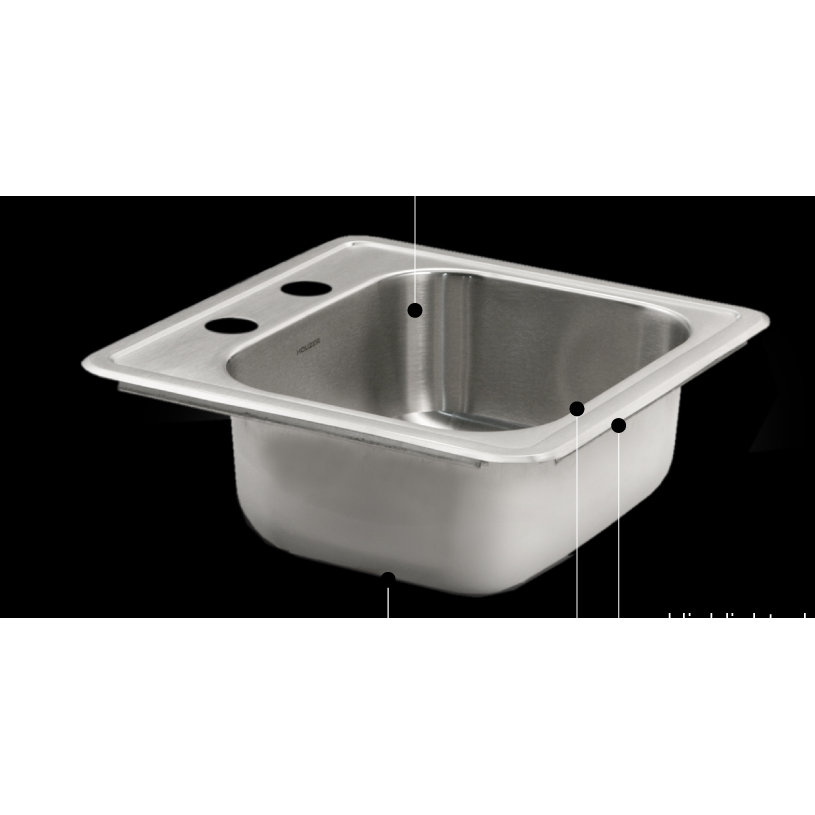 Houzer Hospitality 15" x 15" Topmount 24 Gauge Bar Sink & Reviews Wayfair