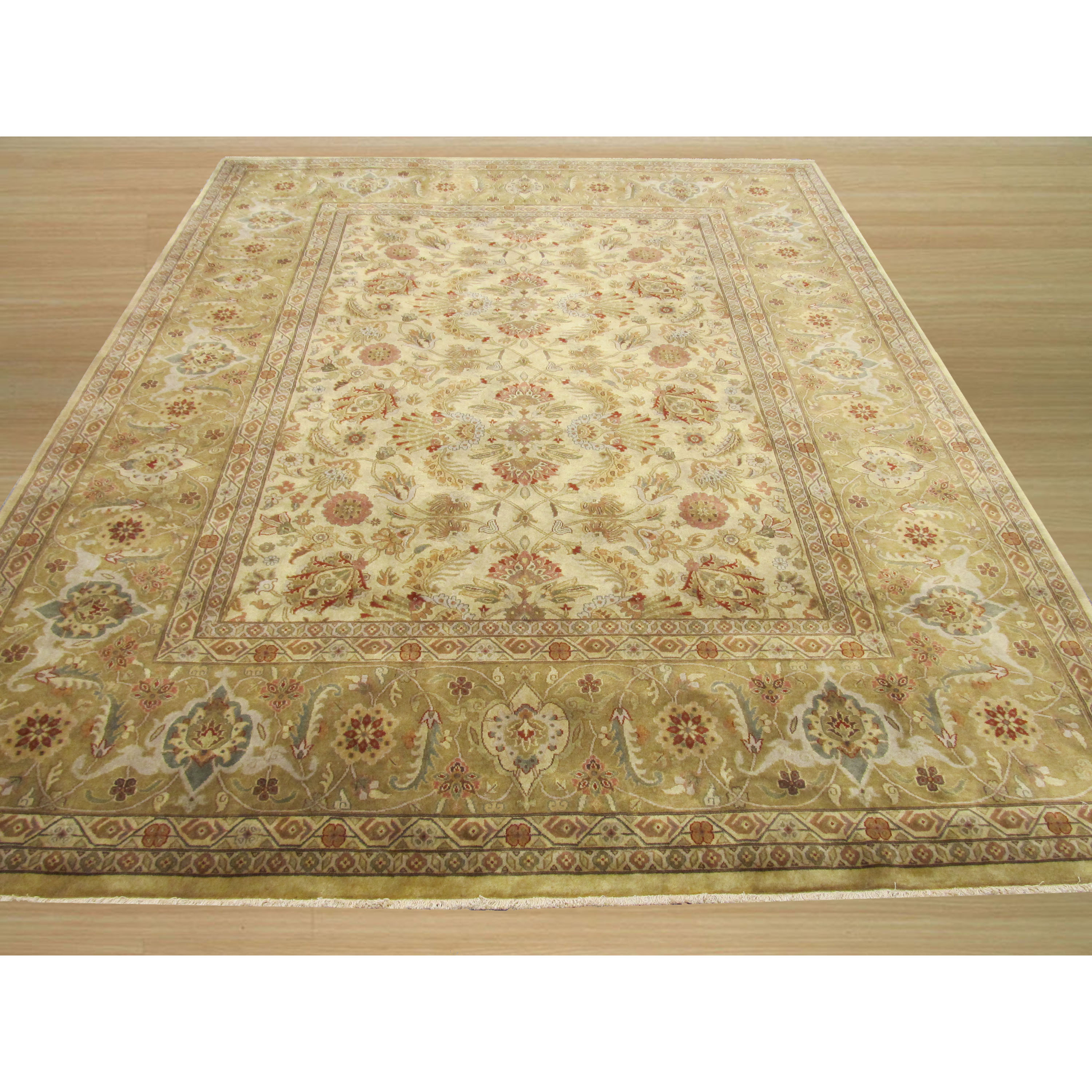 Eastern Rugs Tabriz HandKnotted Gold/Ivory Area Rug Wayfair