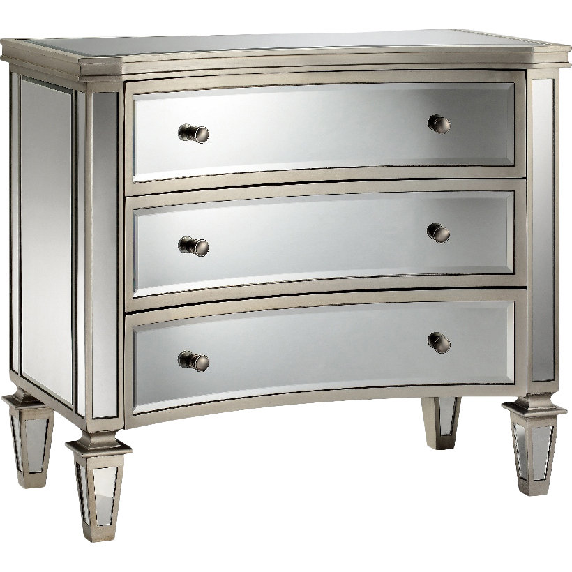 Stein World Abruzzo Bow Front 3 Drawer Mirrored Chest & Reviews Wayfair