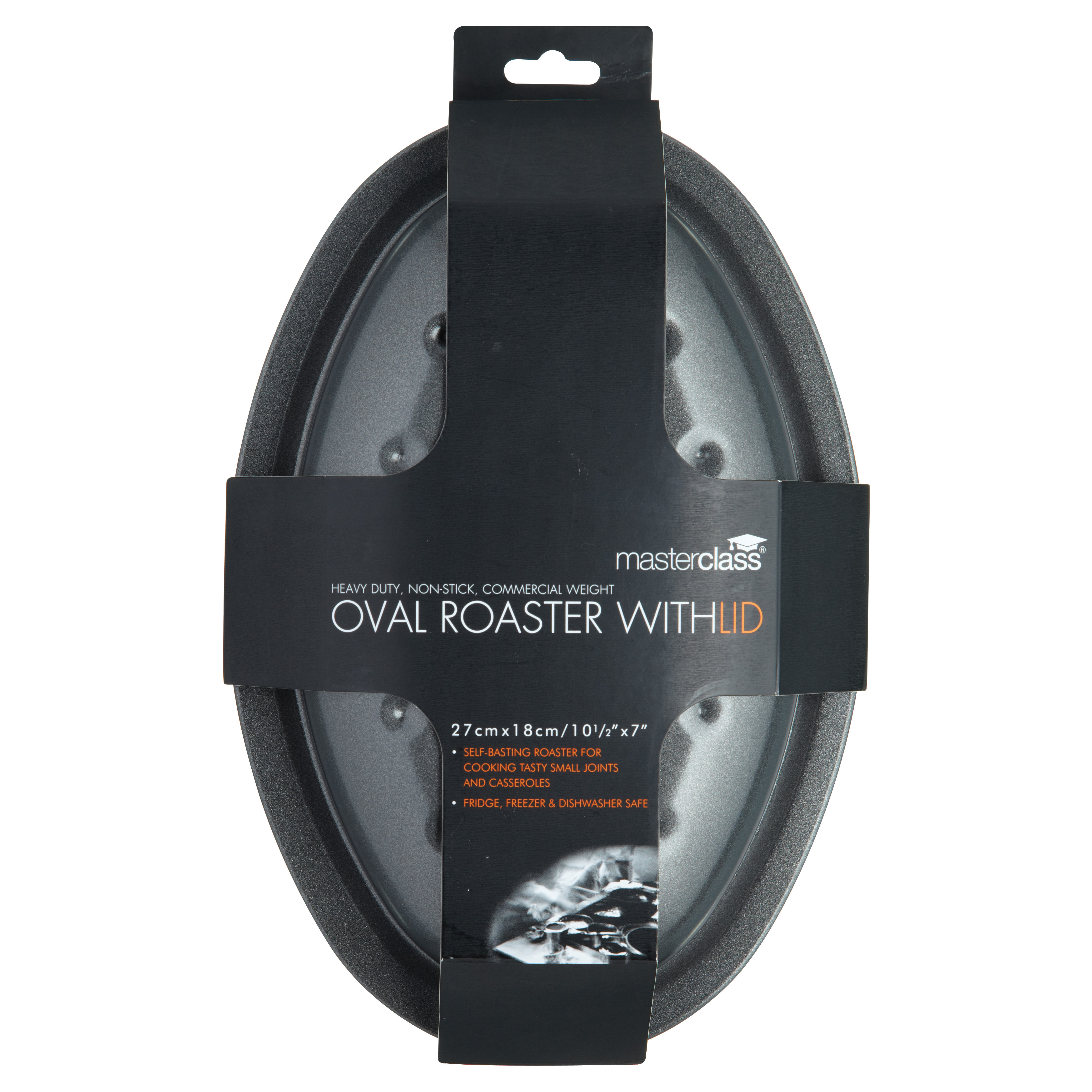 Kitchen Craft 27cm Master Class NonStick Covered Oval Roasting Pan