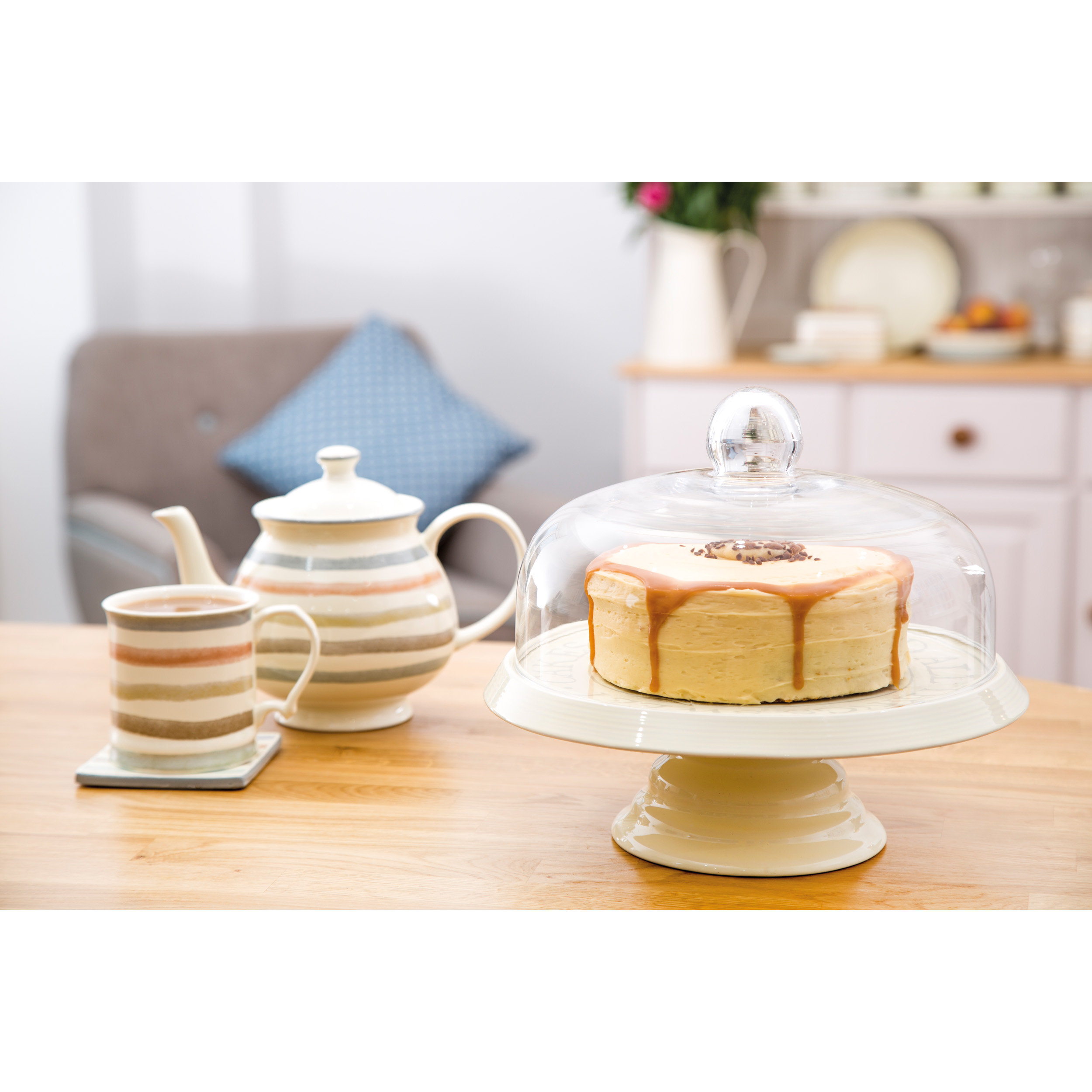 Kitchen Craft Classic Ceramic Cake Stand with Dome Lid & Reviews