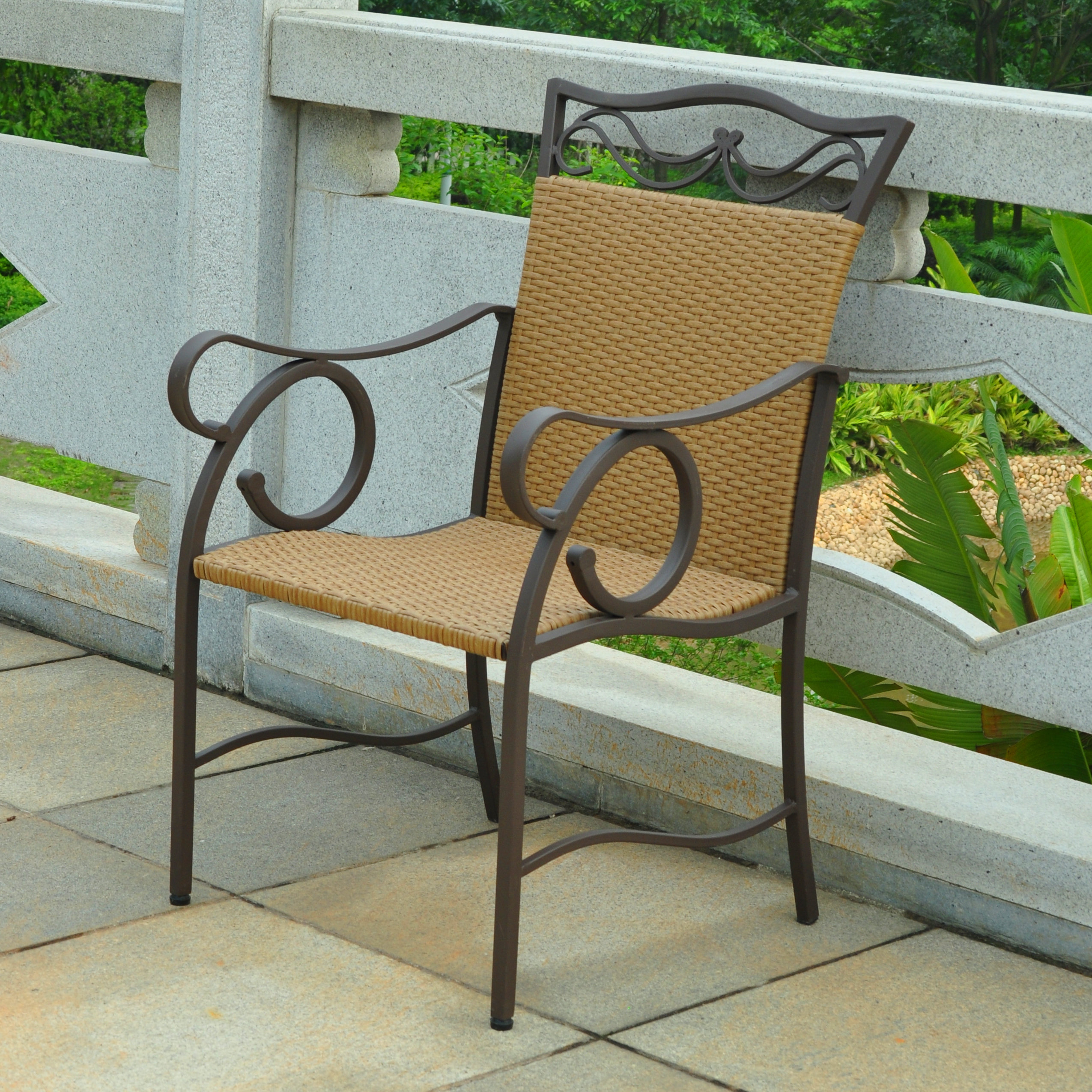 Three Posts Meetinghouse Wicker Resin Patio Chair ...