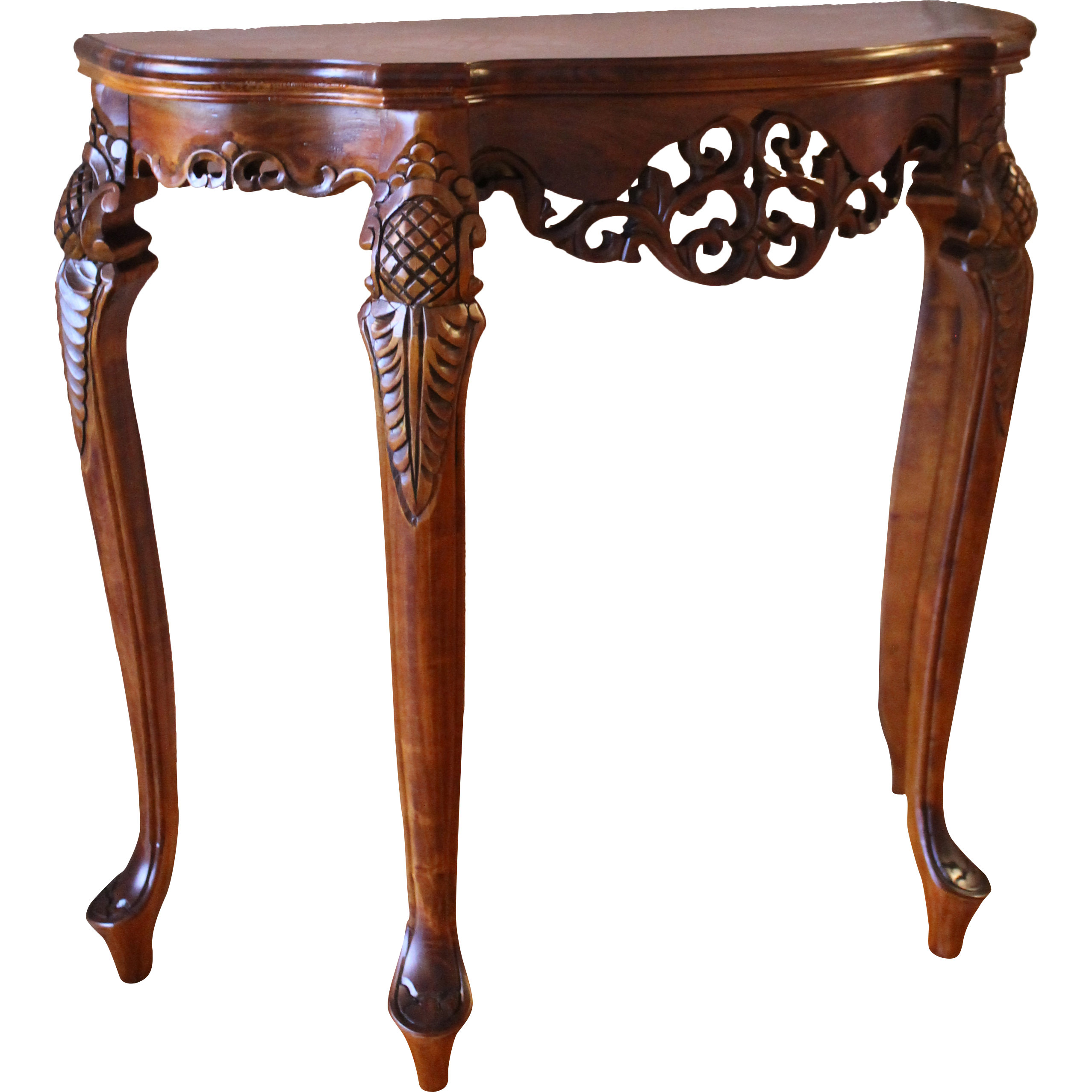 International Caravan Windsor Hand Carved Wood Indoor Console Table