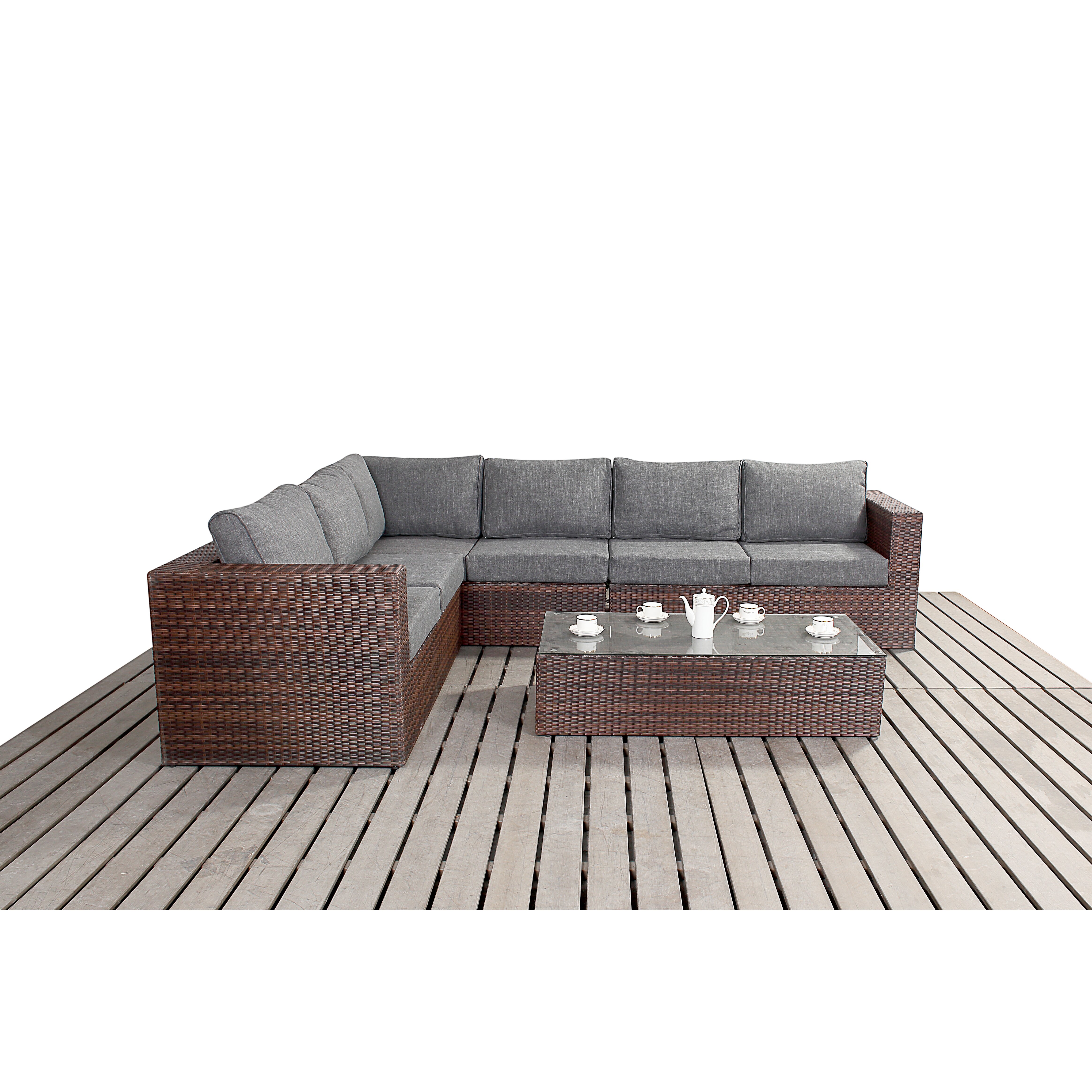 Port Royal Prestige 6 Seater Sectional Sofa Set with ...