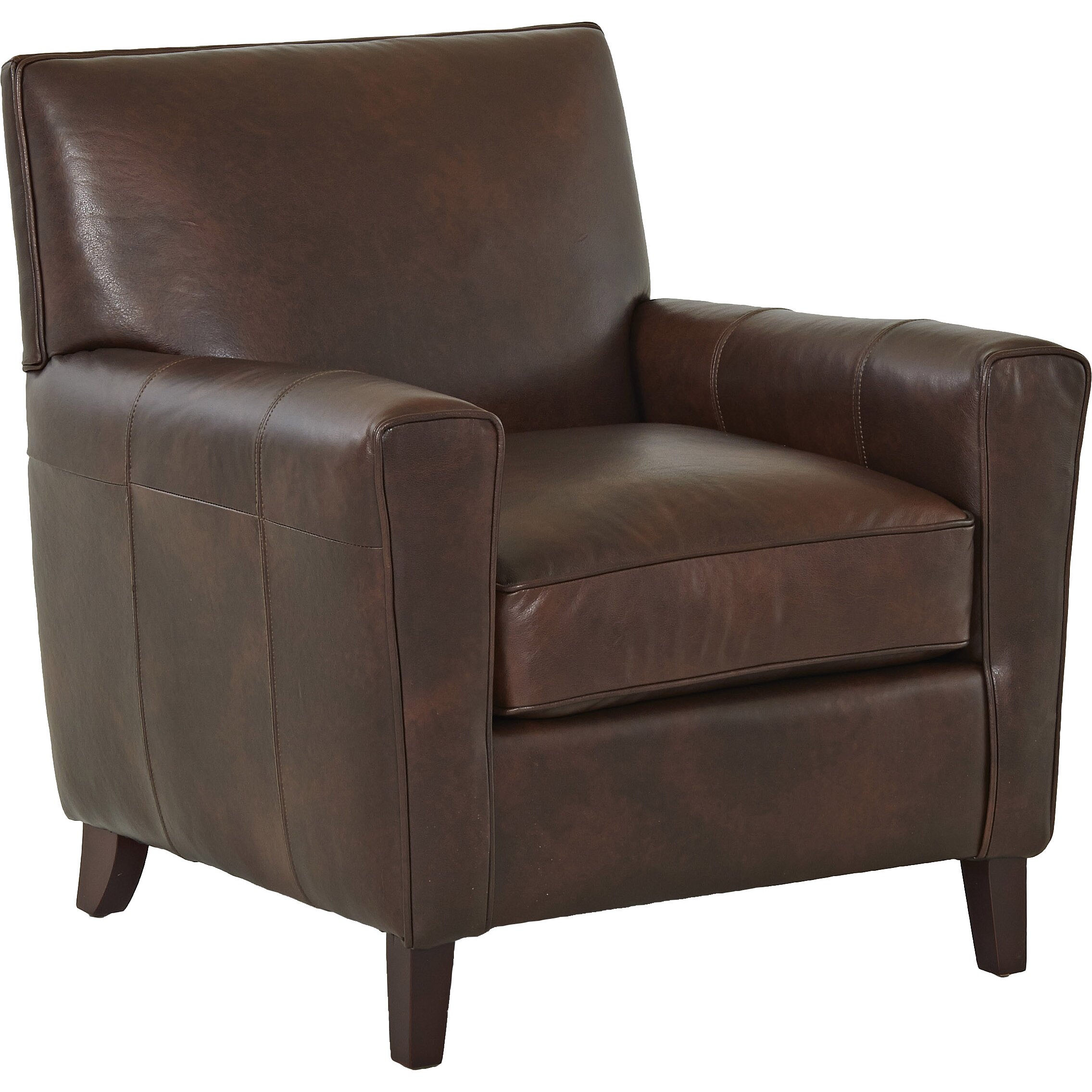 Wayfair Custom Upholstery Grayson Leather Arm Chair & Reviews | Wayfair