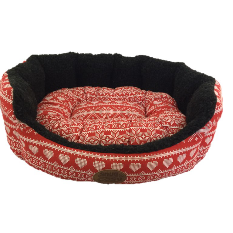 Snug and Cosy Festive Christmas Dog Bed in Red/White Wayfair UK