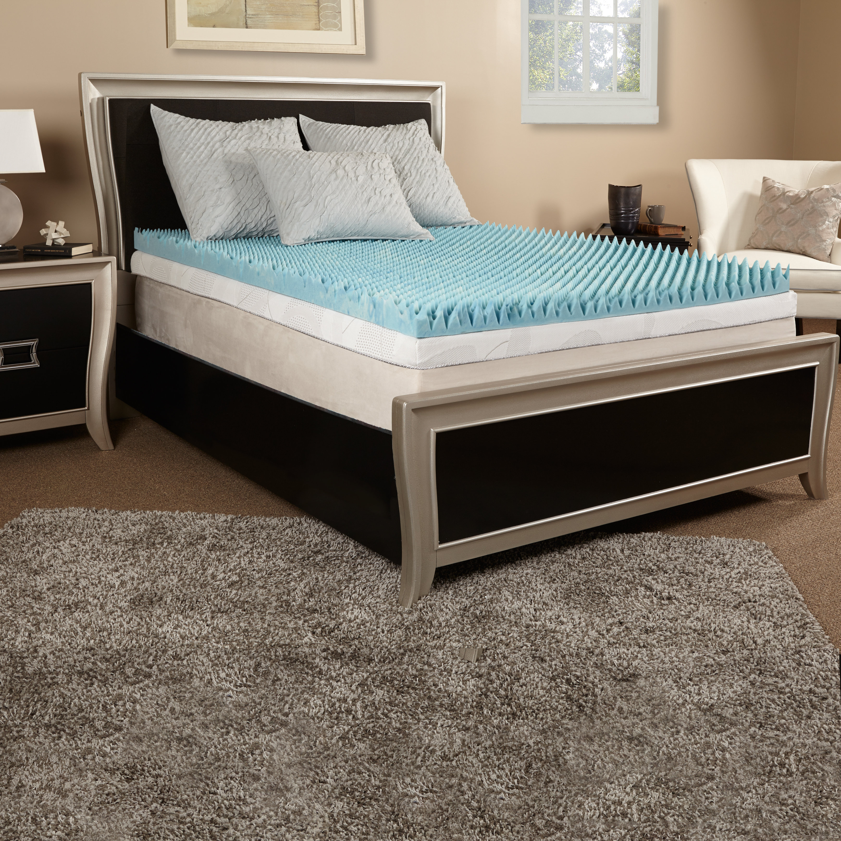 Luxury Solutions 4" Textured Gel Memory Foam Topper & Reviews Wayfair