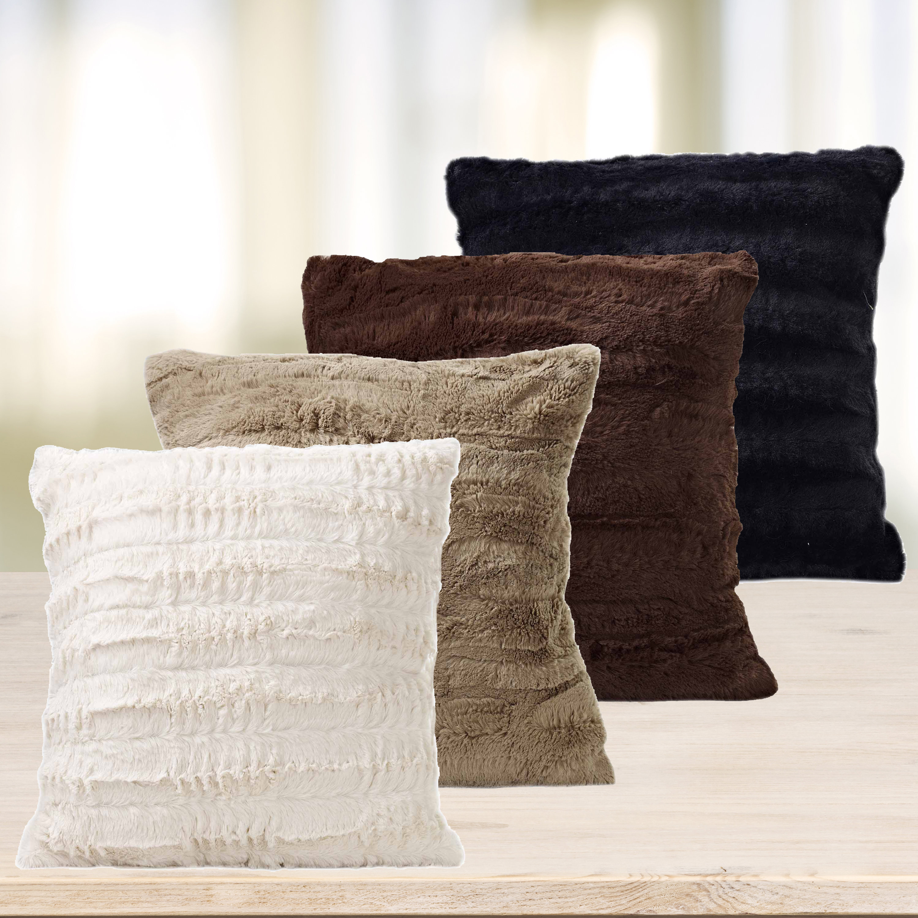 Charlton Home Carraton Faux Fur Throw Pillow & Reviews Wayfair