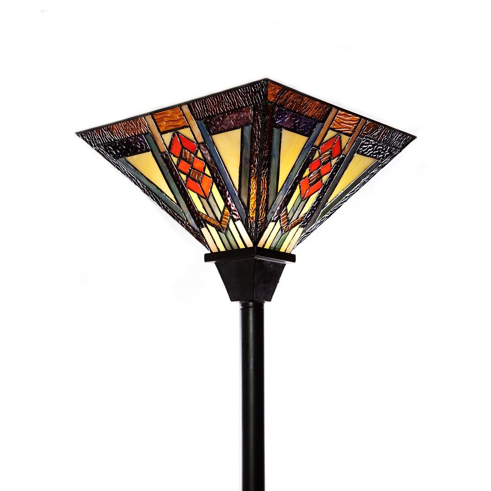 River of Goods Southwestern Mission Style Stained Glass 70" Torchiere Floor Lamp & Reviews | Wayfair