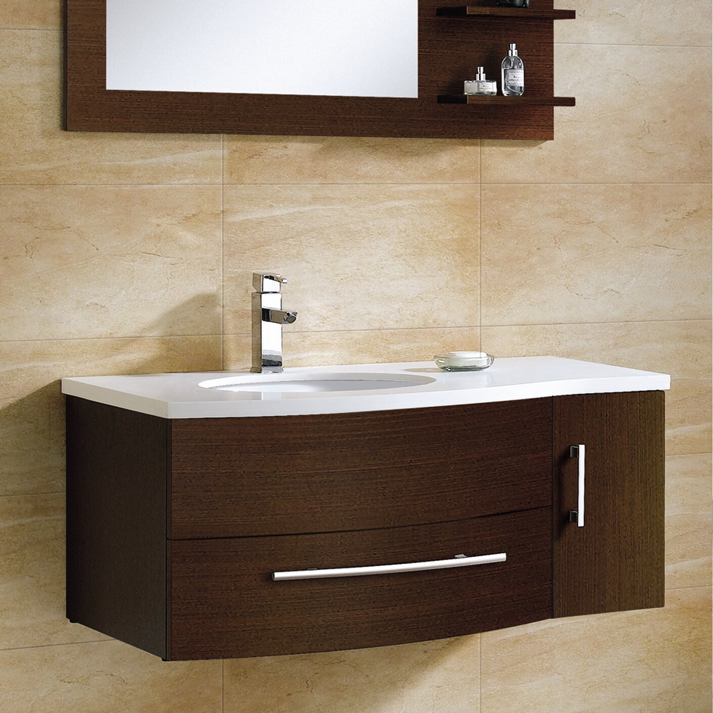 Adornus Aden 43" Single Bathroom Vanity Set with Mirror ...