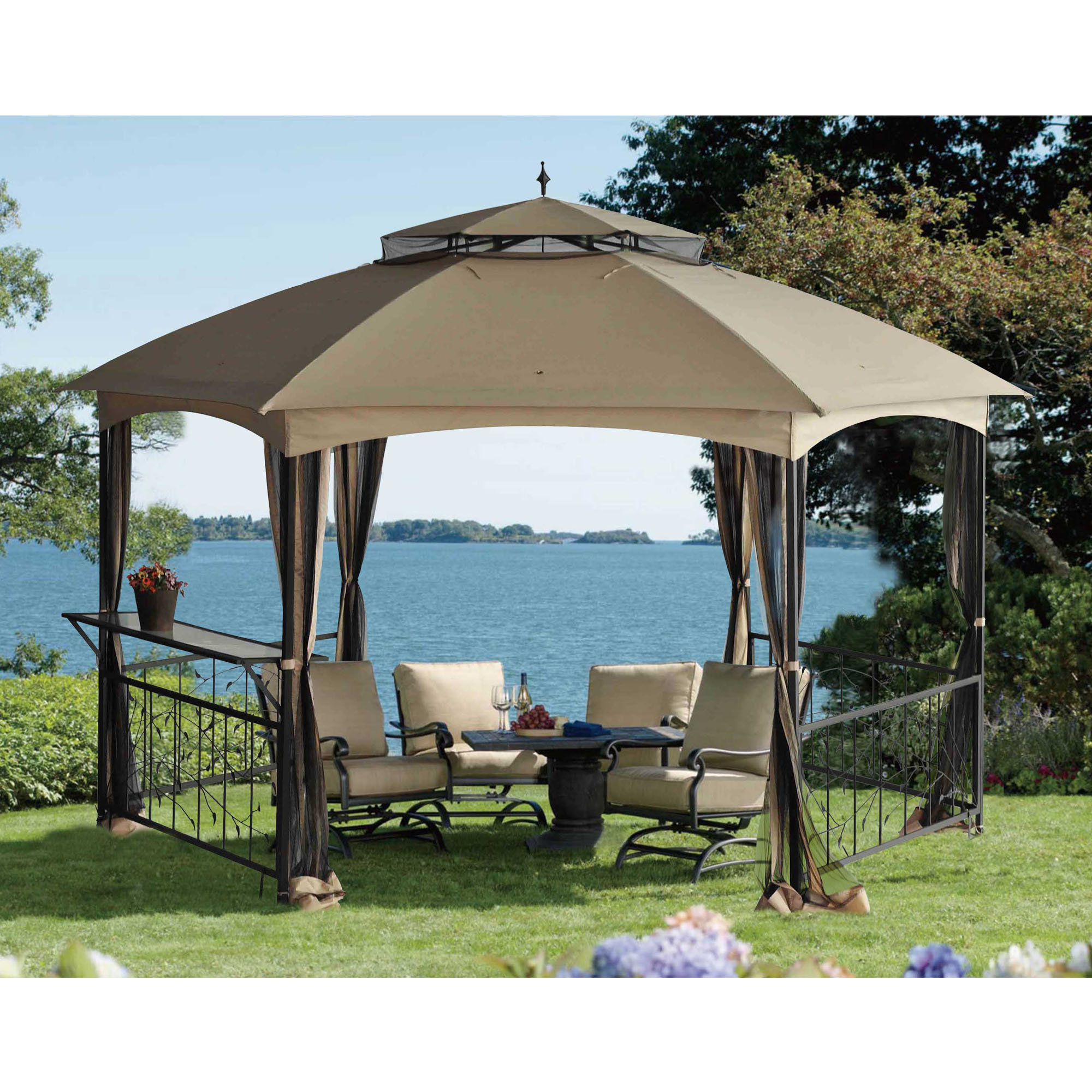 Sunjoy Paolo 14.5 Ft. W x 12.5 Ft. D Steel Gazebo & Reviews Wayfair