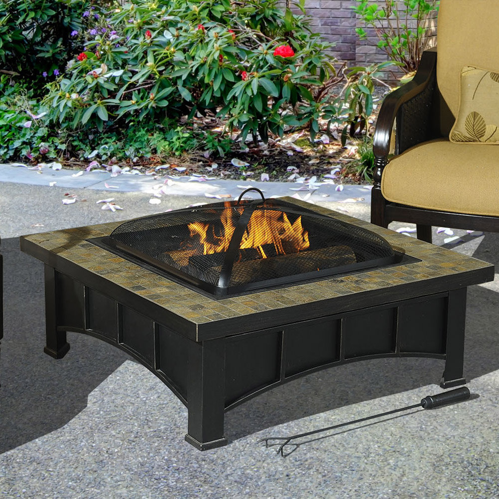 Sunjoy Scenic Steel Slate Fire Pit Table & Reviews Wayfair.ca
