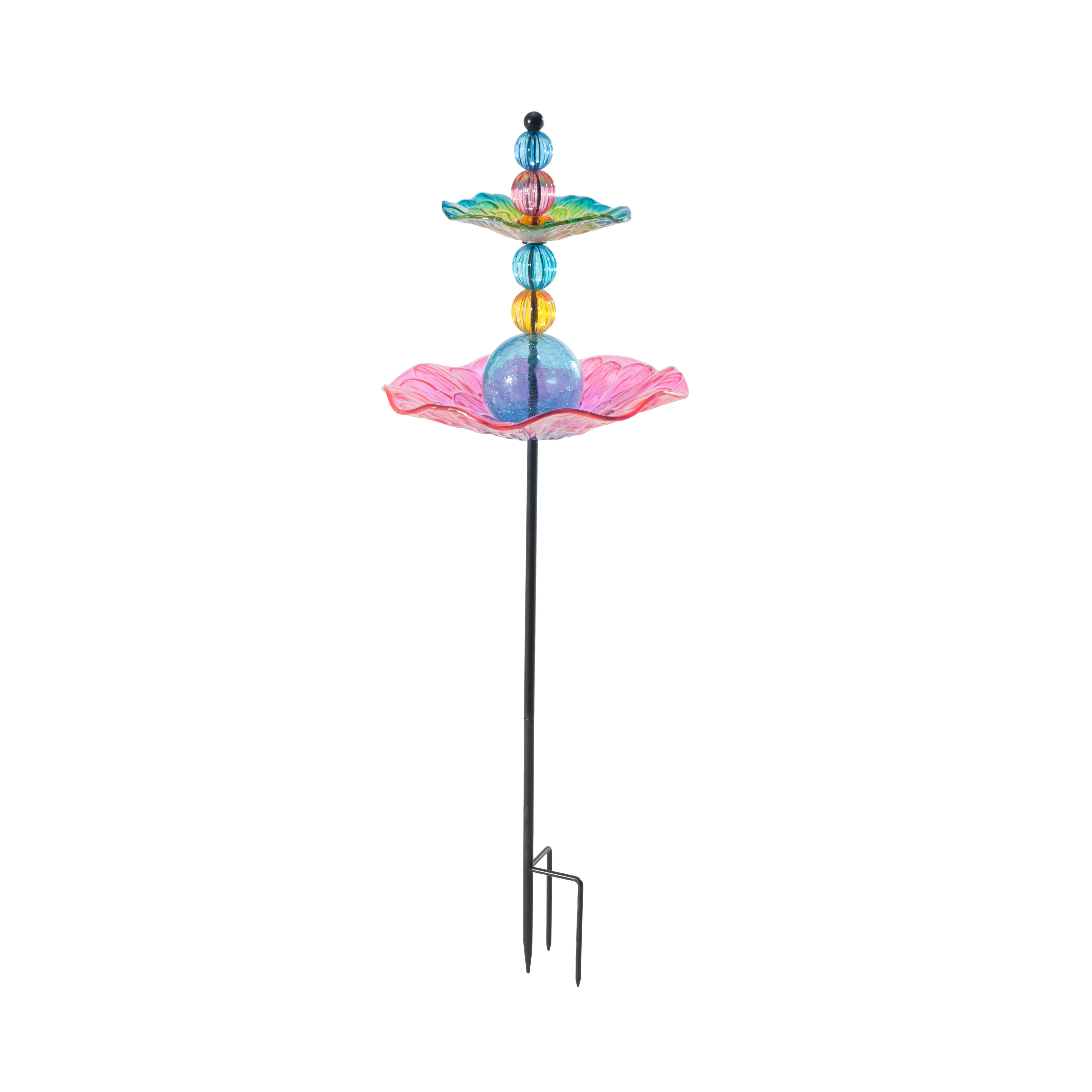 Sunjoy Glass Garden Stake Bird Feeder Wayfair