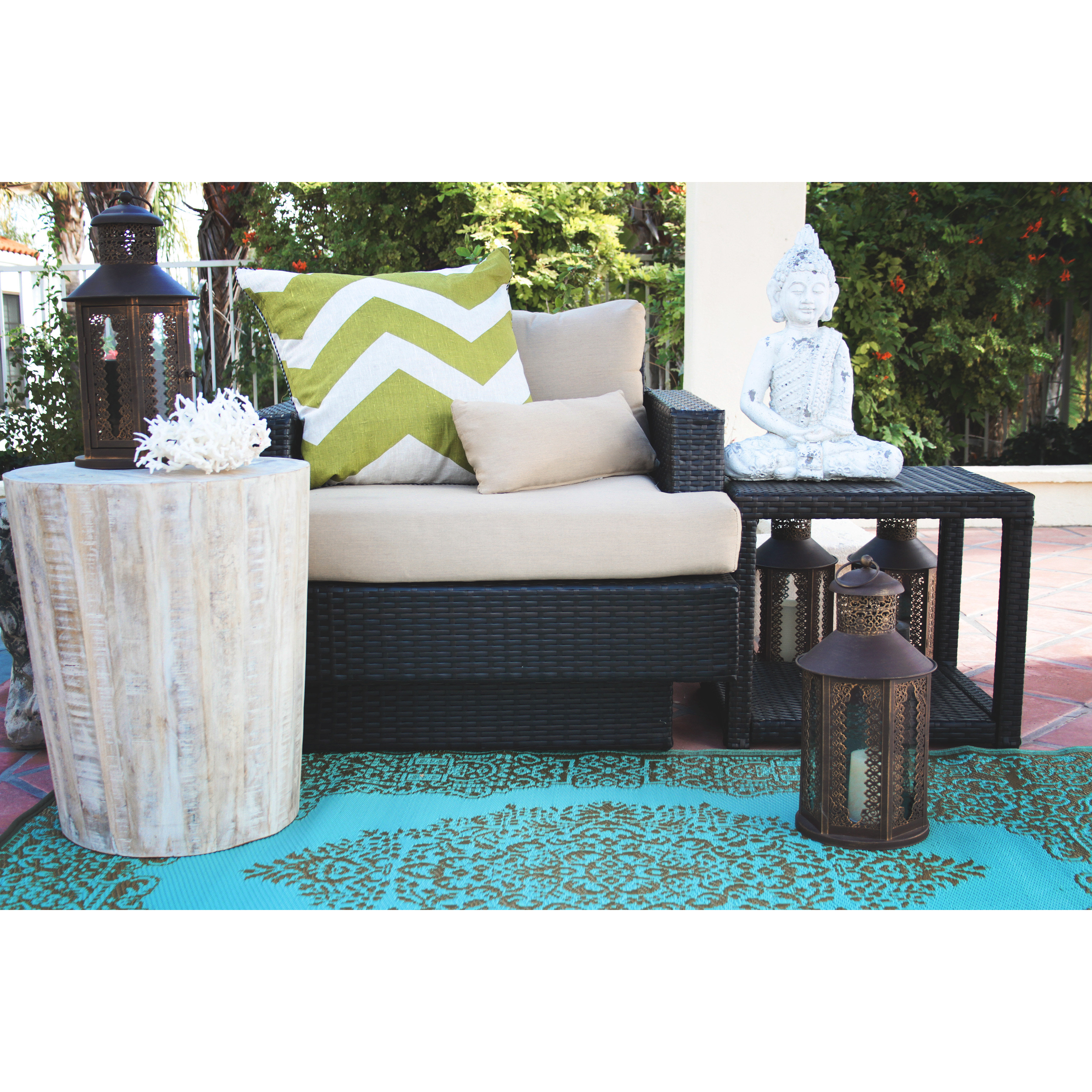 Fab Habitat Istanbul HandWoven Aqua/Bronze Indoor/Outdoor Area Rug