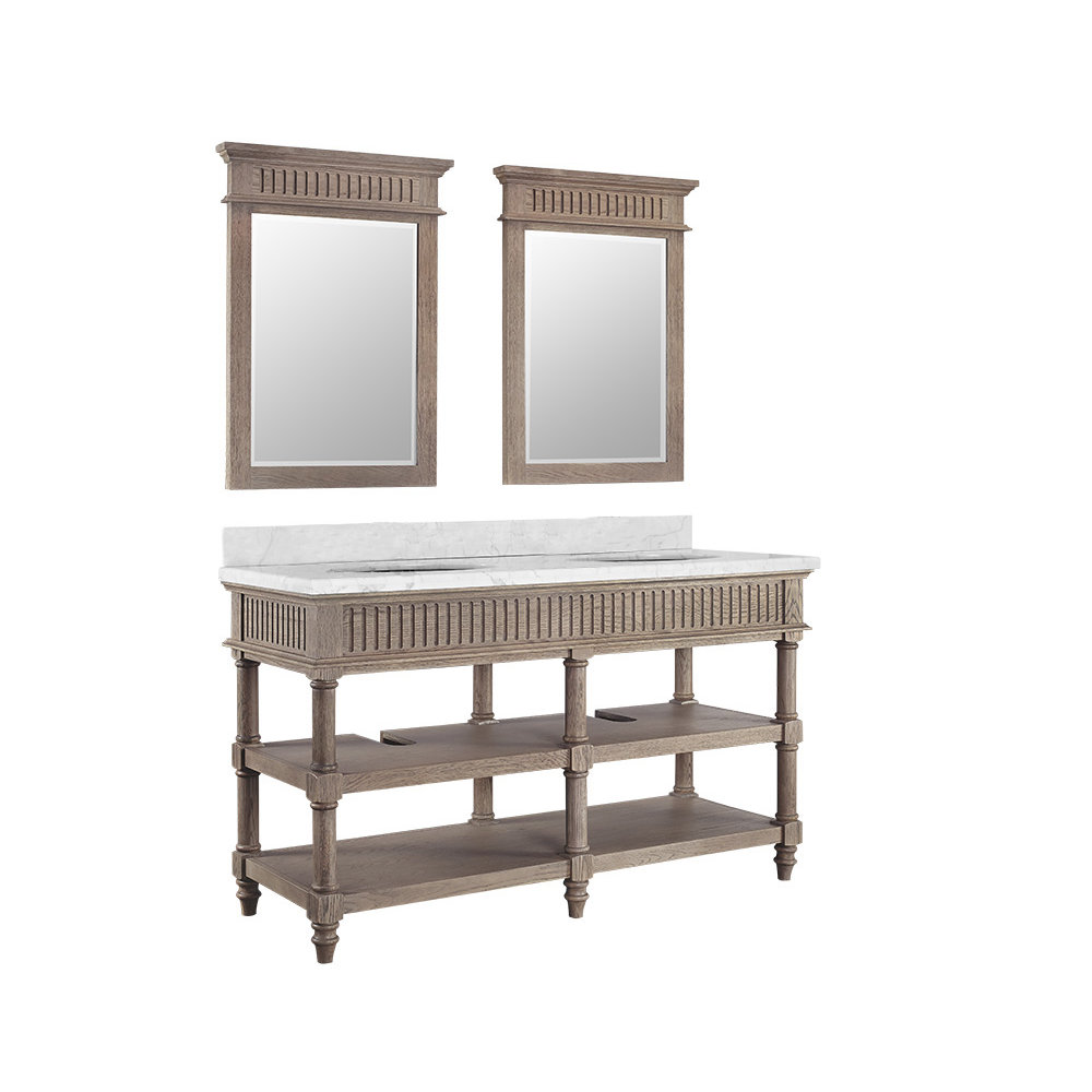 Luxe Bath Works Toscano 60" Oiled Oak Vanity Base & Reviews Wayfair