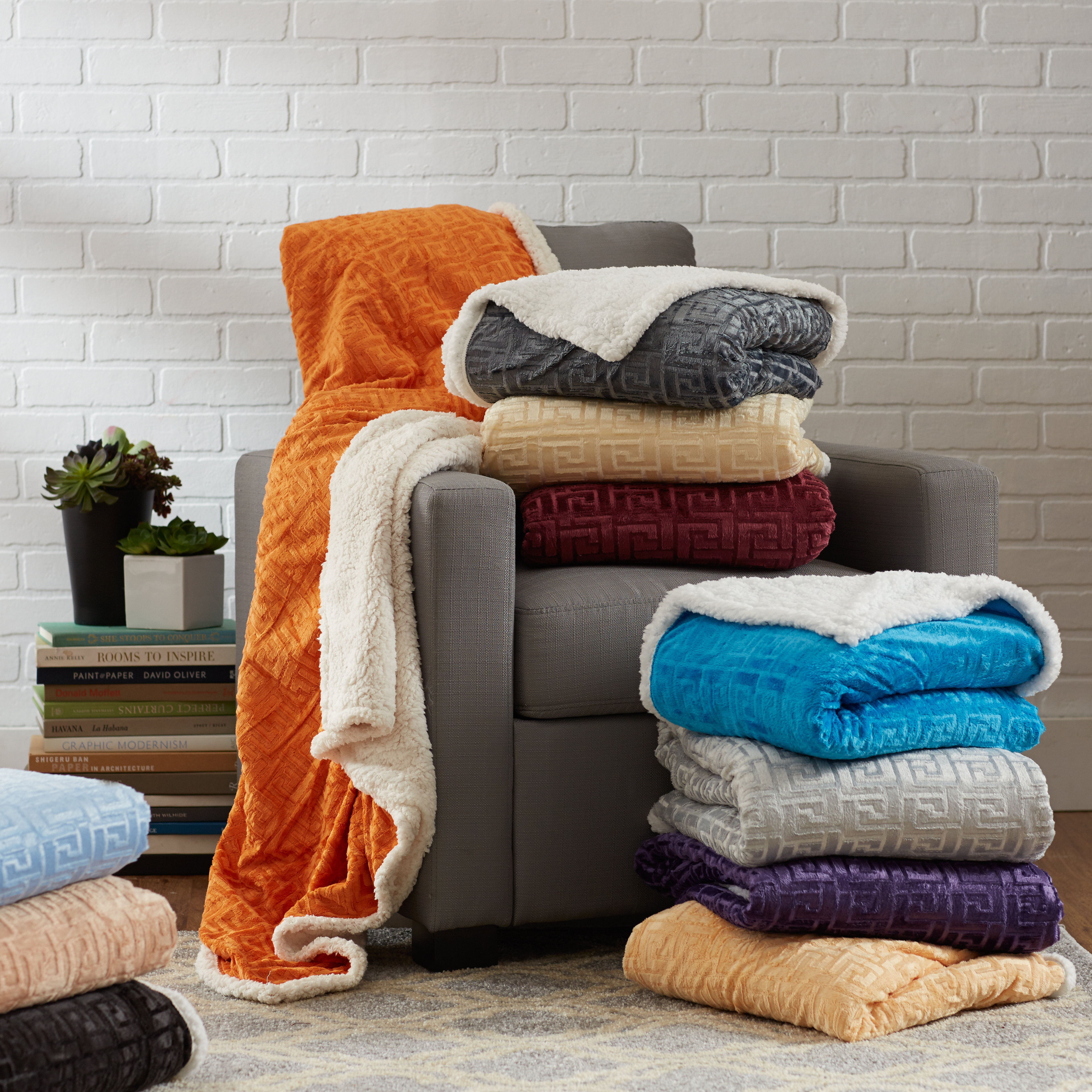 Zipcode™ Design Ronda Textured Sherpa Throw Blanket & Reviews Wayfair