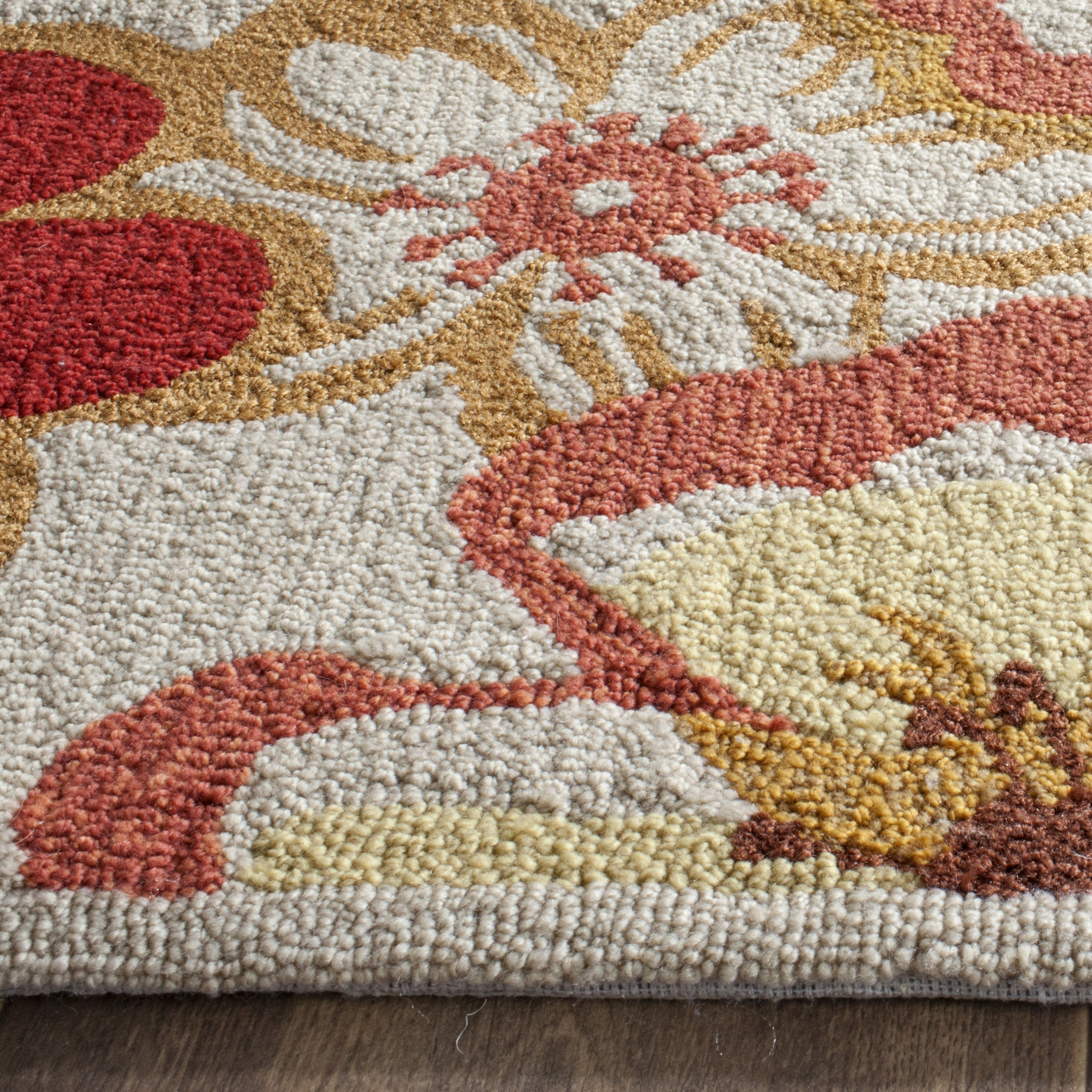 Zipcode™ Design Micah HandHooked Ivory / Red Indoor / Outdoor Area Rug