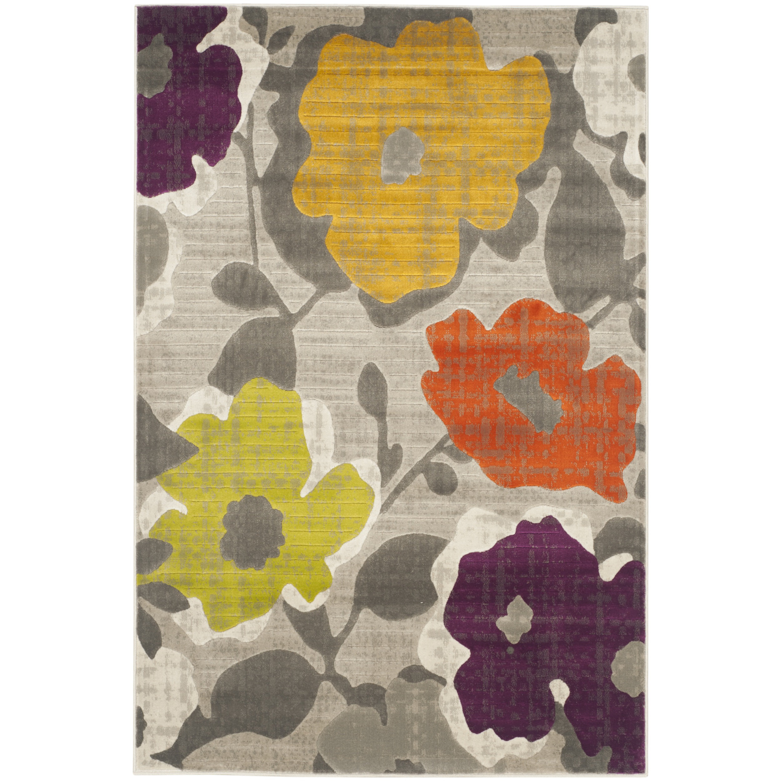 Zipcode™ Design Grey / Yellow Floral and Plant Rug & Reviews