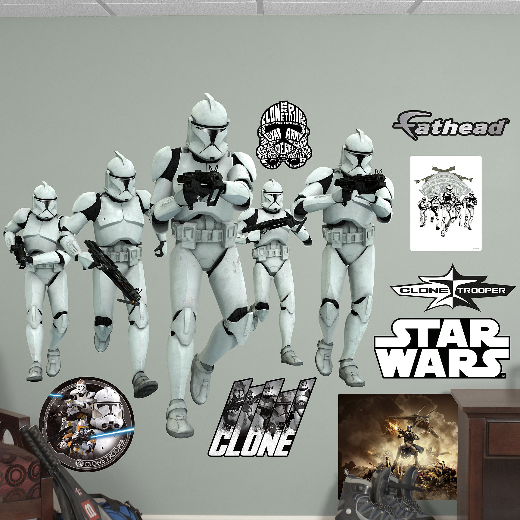 Fathead Star Wars Clone Trooper Group Peel and Stick Wall Decal Wayfair