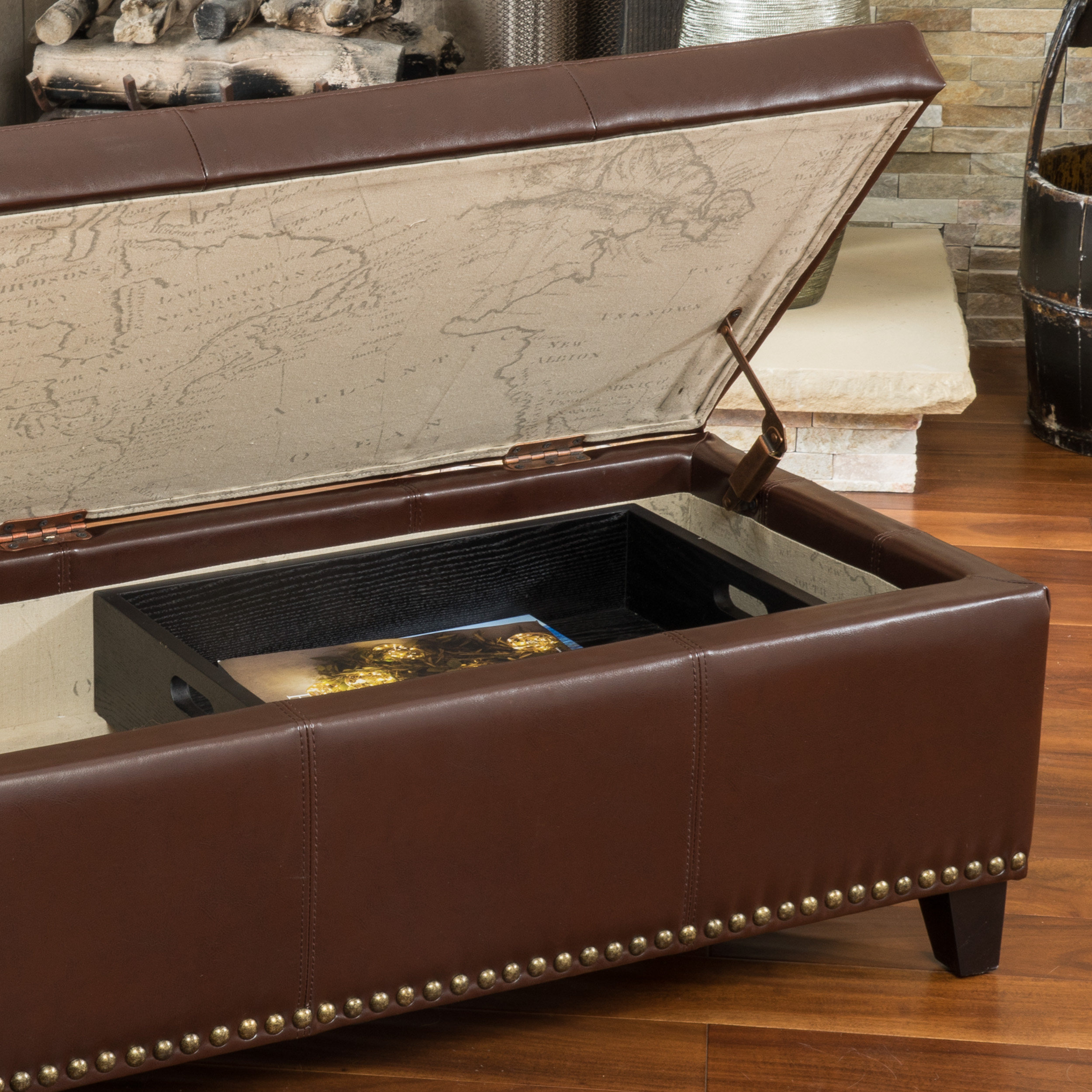 Home Loft Concepts Darrem Storage Ottoman with Tray & Reviews Wayfair