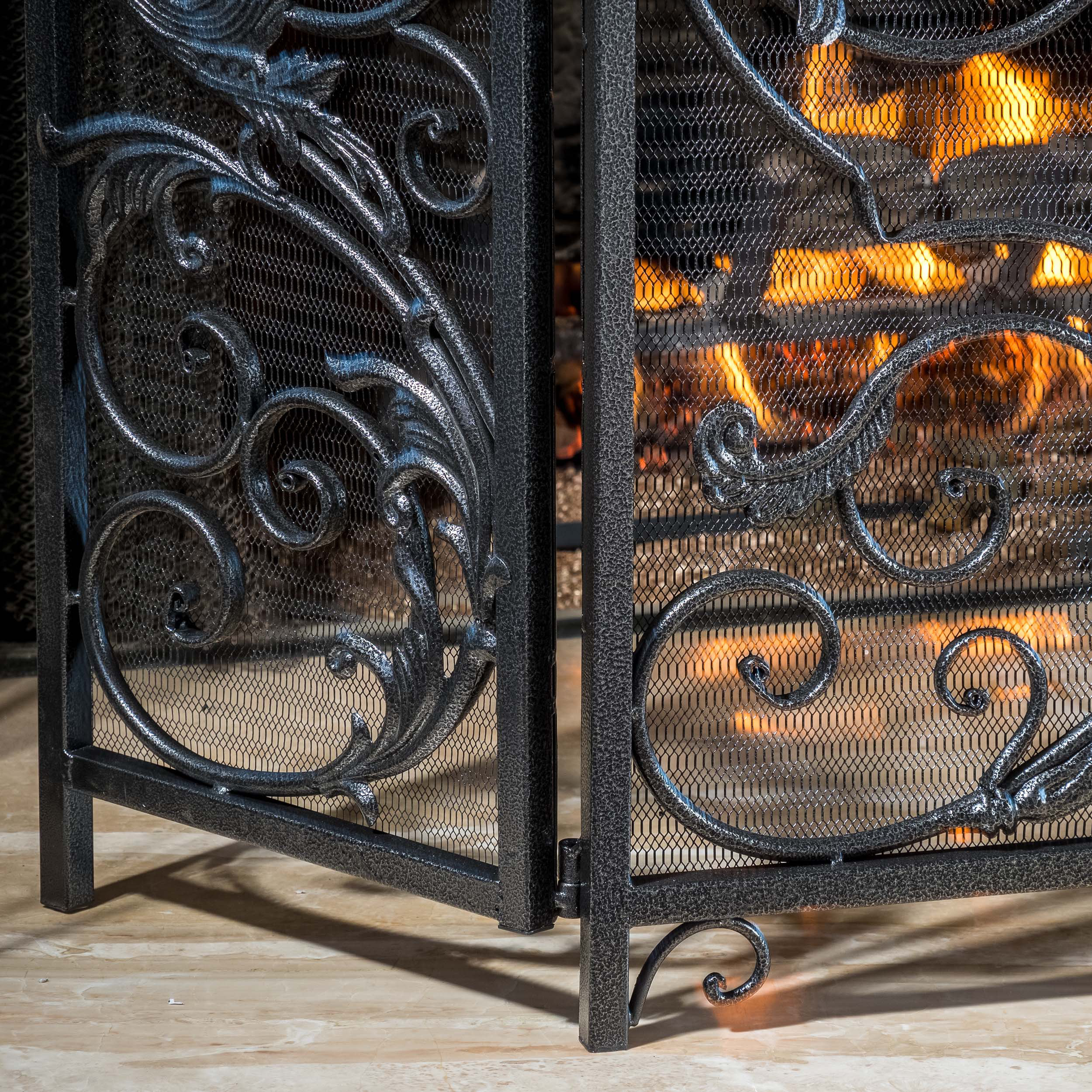 Home Loft Concepts Hayward 3 Panel Iron Fireplace Screen & Reviews