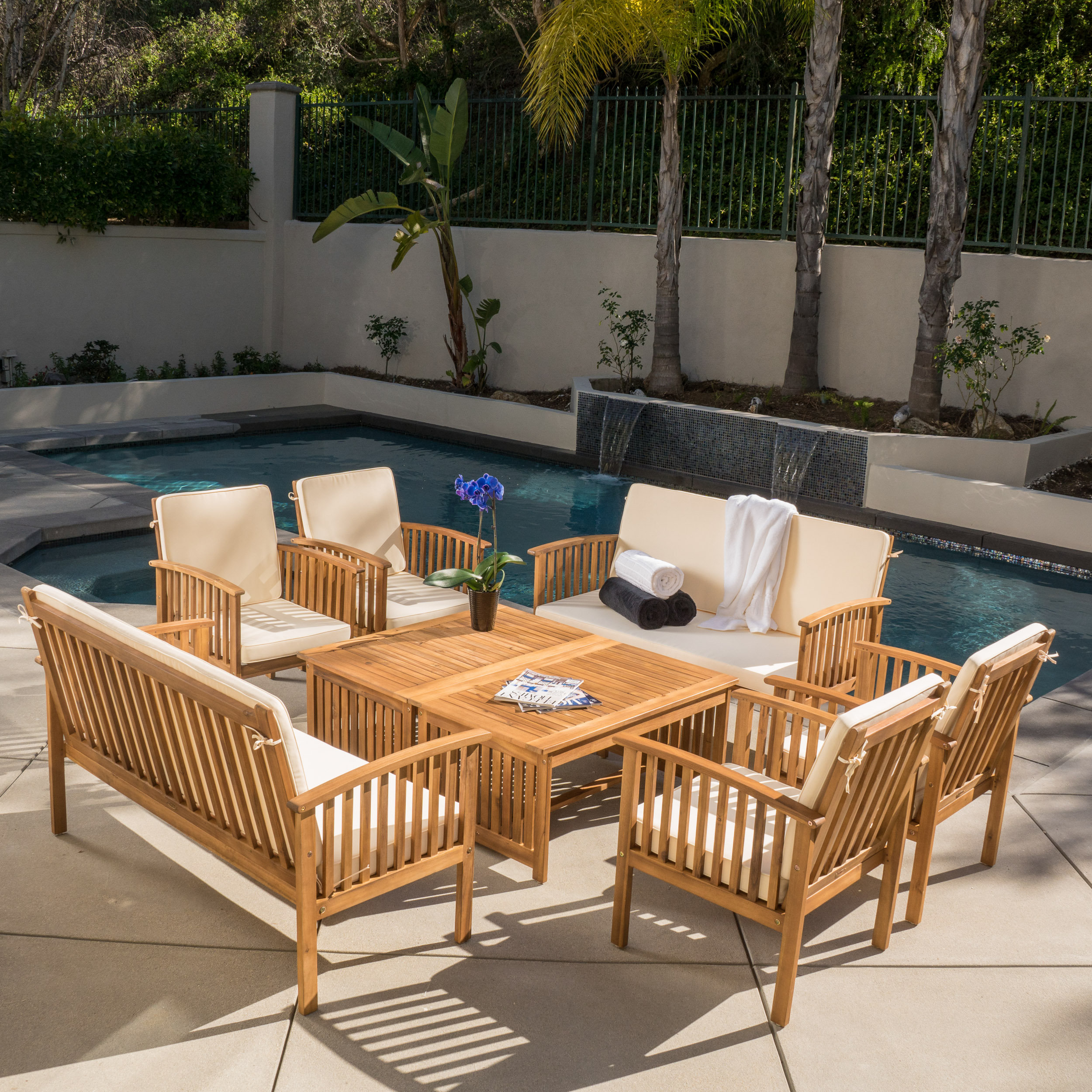 Home Loft Concepts Dakota 8 Piece Dining Set with Cushion & Reviews | Wayfair