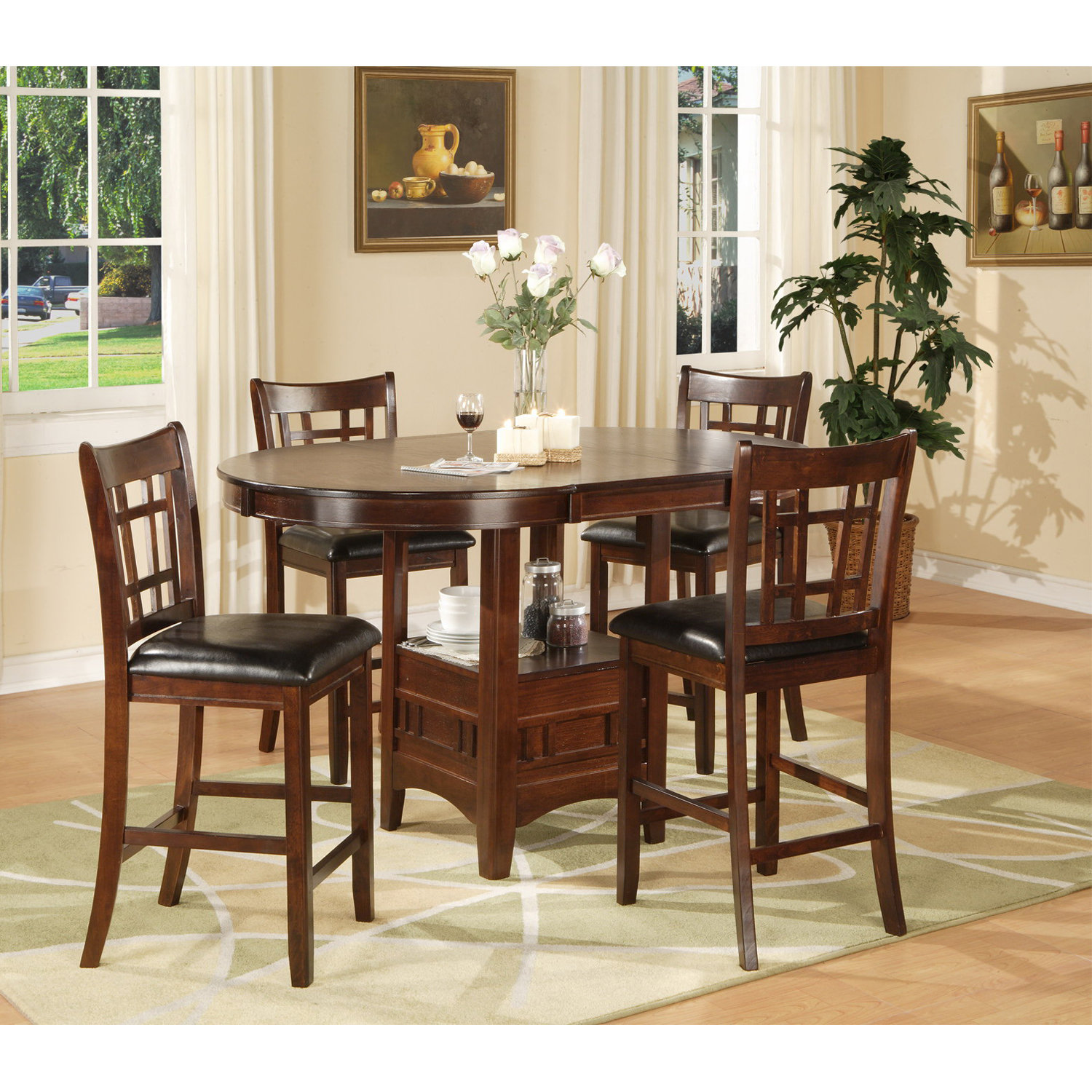 Hazelwood Home Counter Height Dinette 5 Piece Set & Reviews | Wayfair