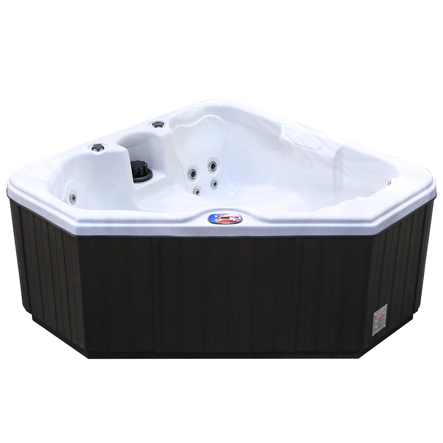 American Spas 2-Person 28-Jet Triangle Spa With Multi Color Spa Light ...