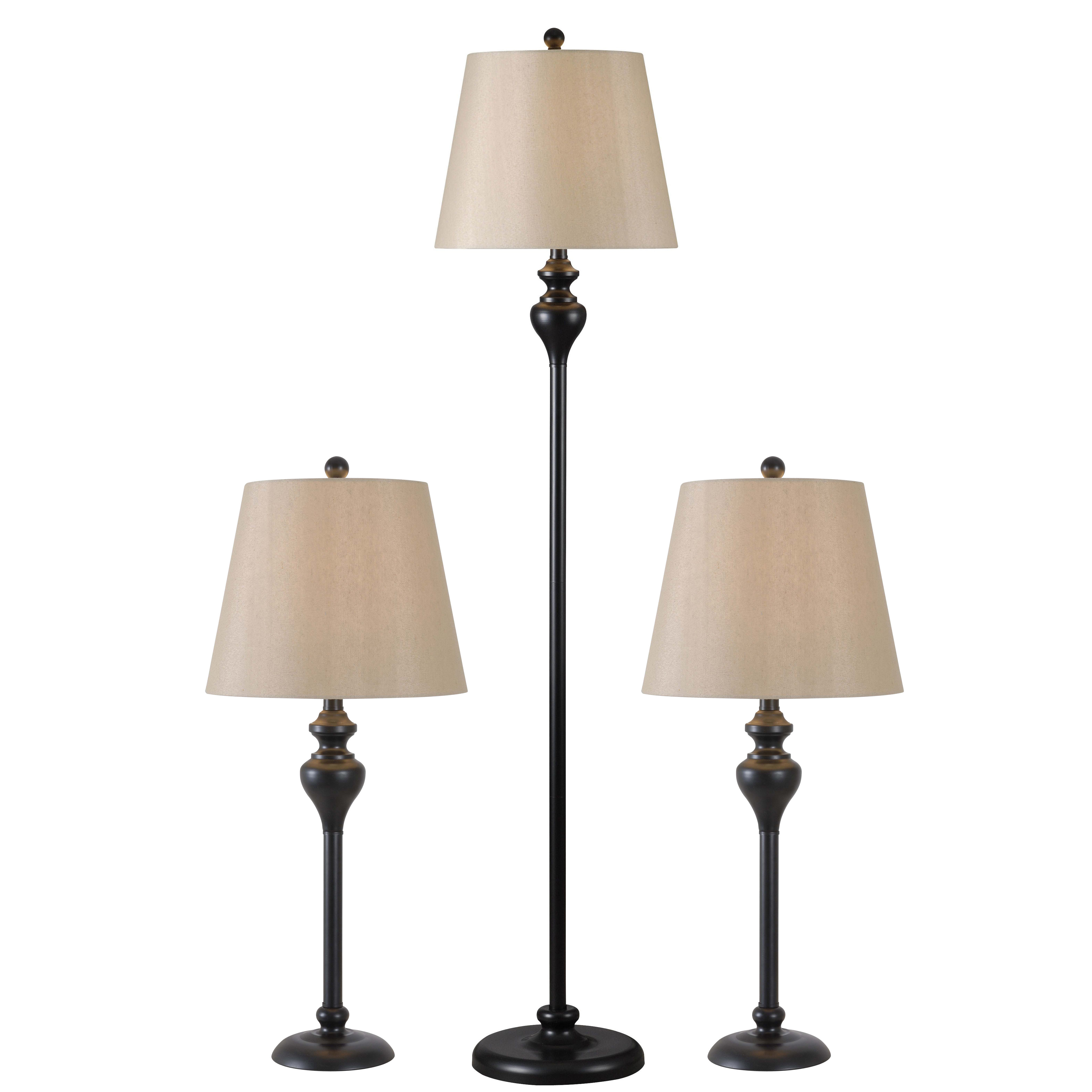 modern 3 piece lamp set