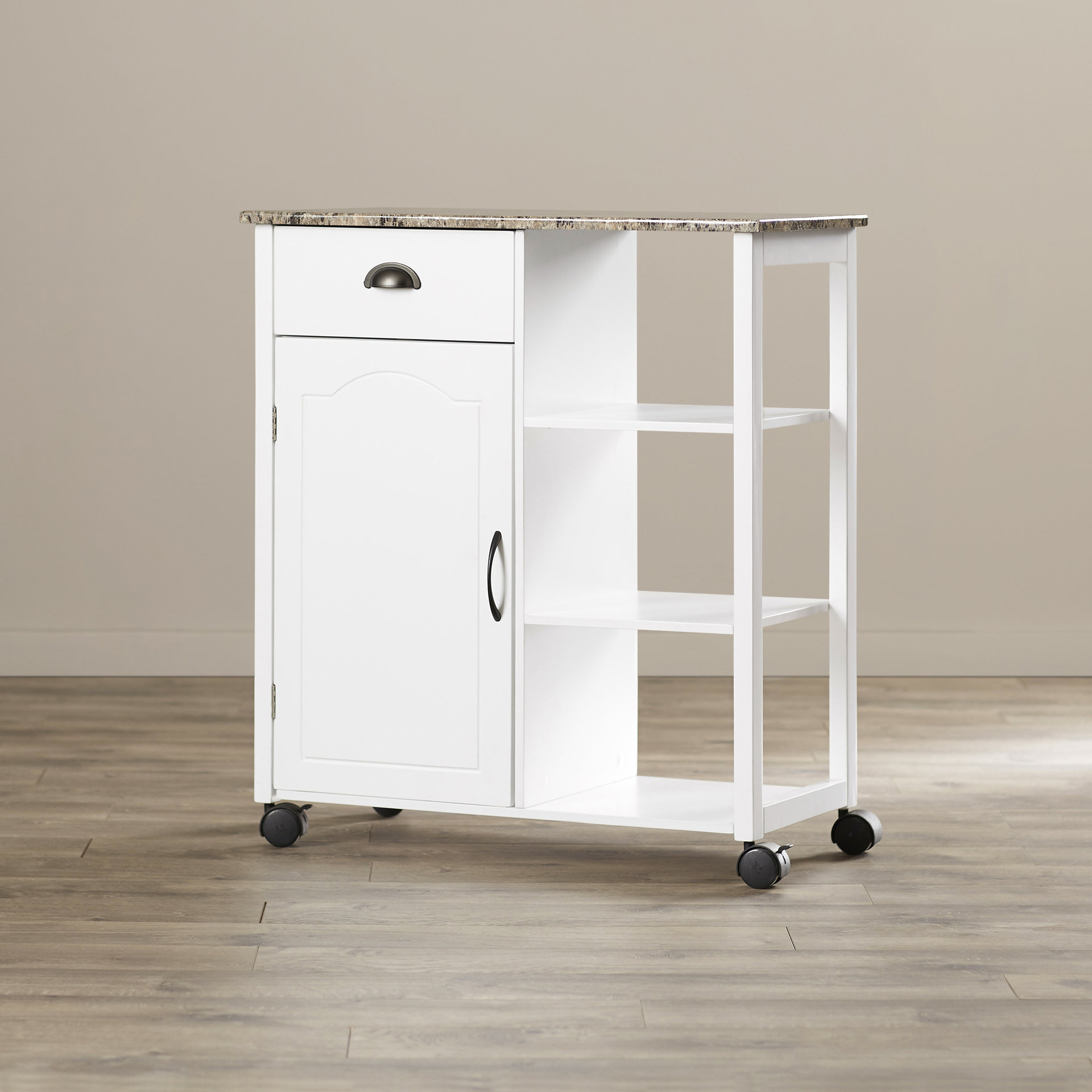 Andover Mills Irma Kitchen Cart with Marble Top & Reviews Wayfair