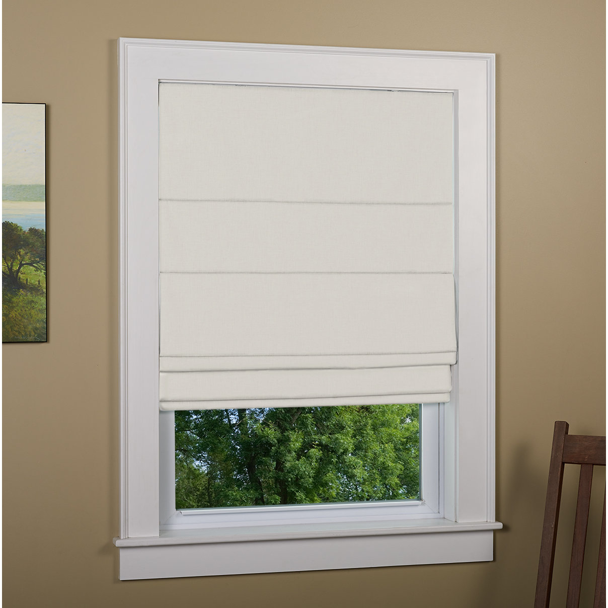 Andover Mills Richmond Linen Cordless Thermal Backed Roman Shade w/ Blackout Fabric & Reviews